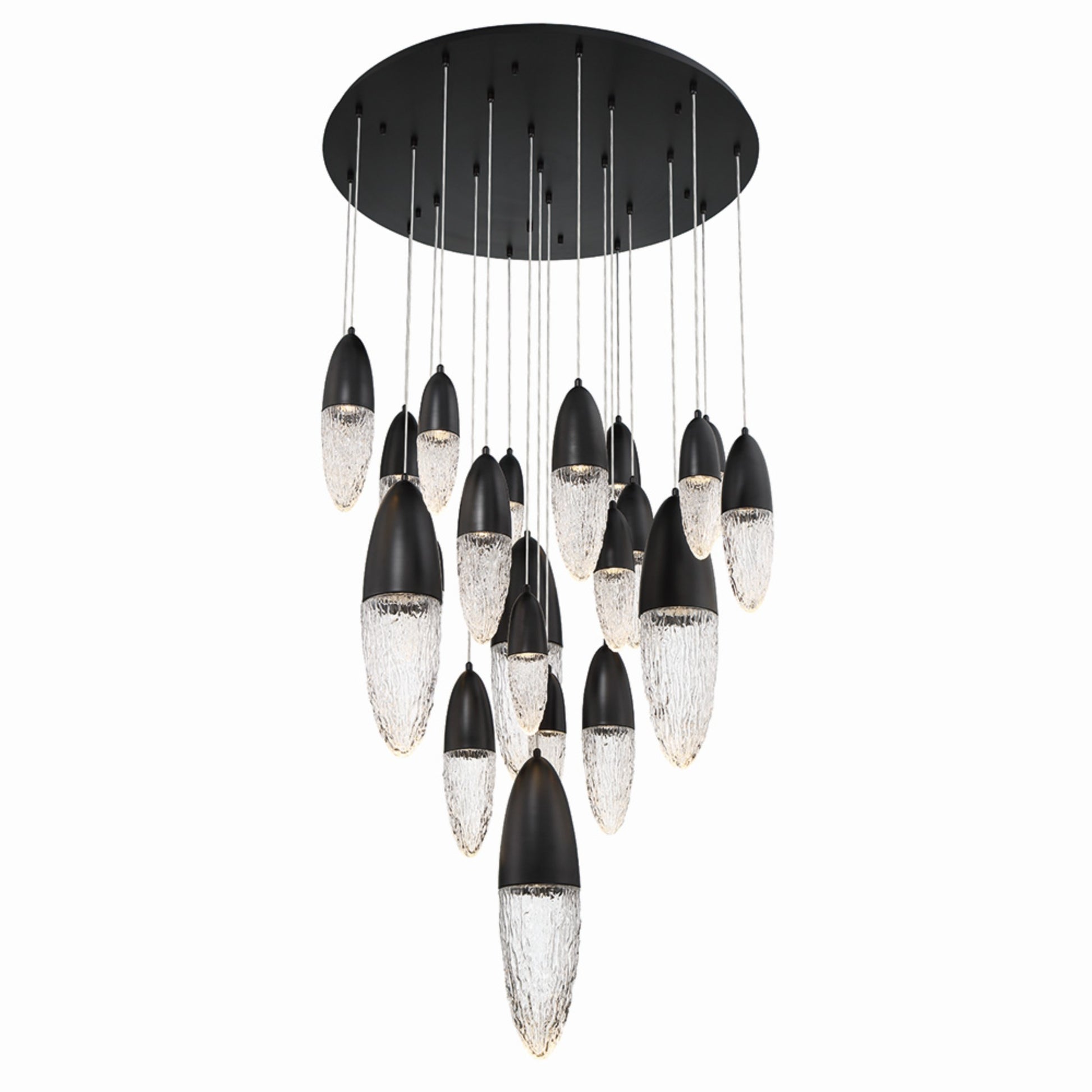 Ecrou 22-Light 40" Grand Chandelier, Black Finish - Bees Lighting