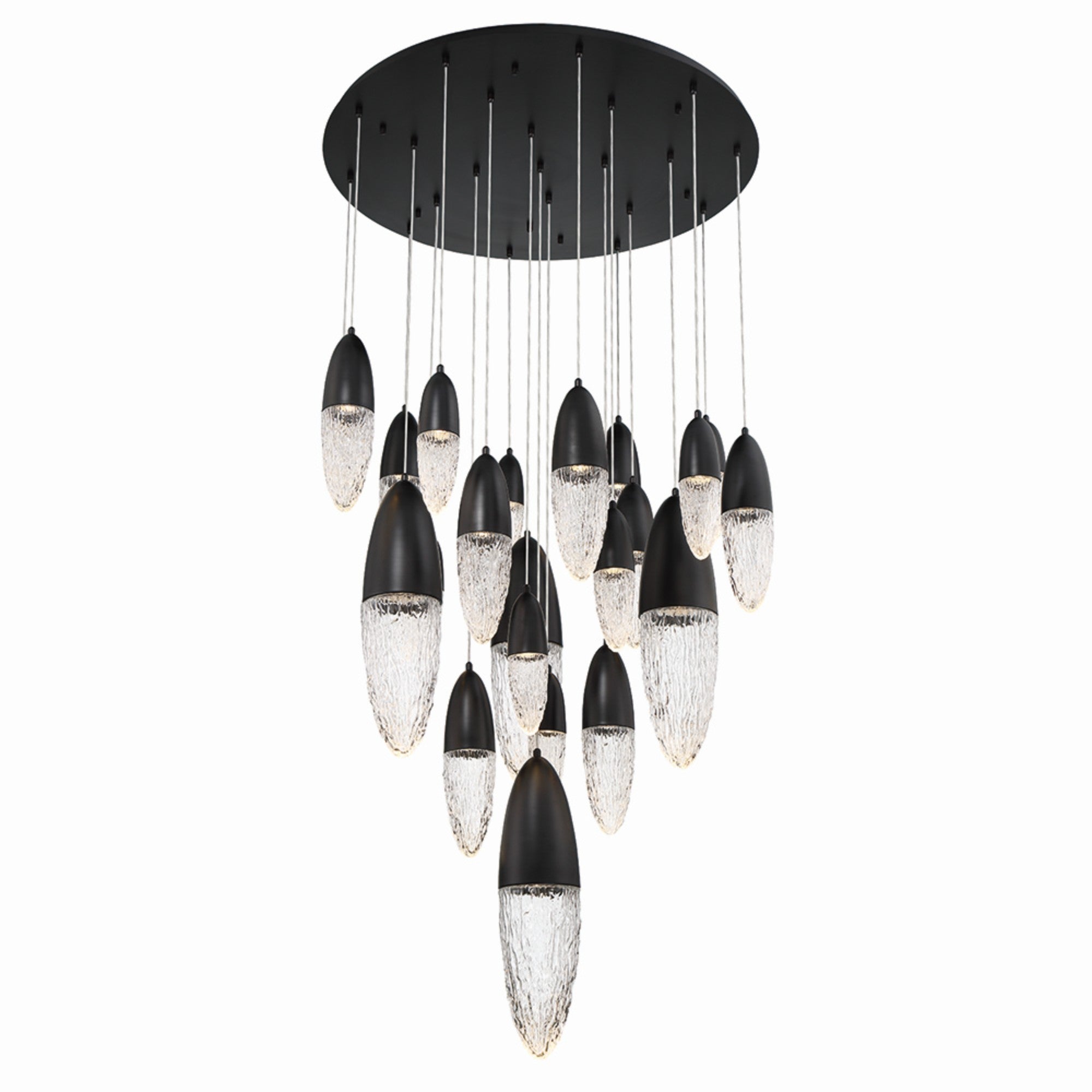 Ecrou 22-Light 40" Grand Chandelier, Black Finish - Bees Lighting