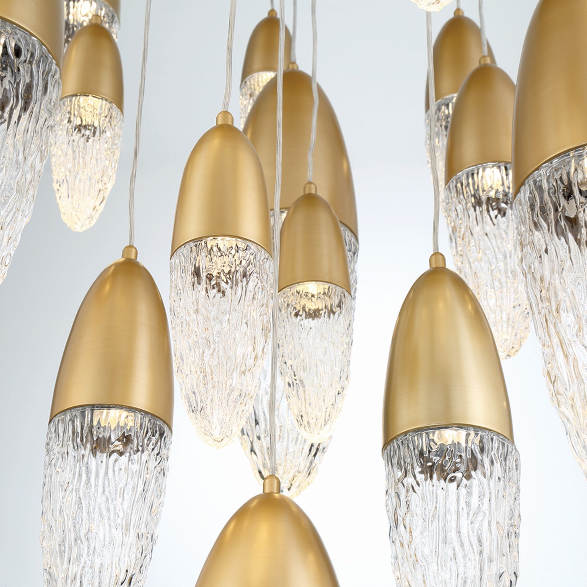 Ecrou 22-Light 40" Grand Chandelier, Satin Gold Finish - Bees Lighting