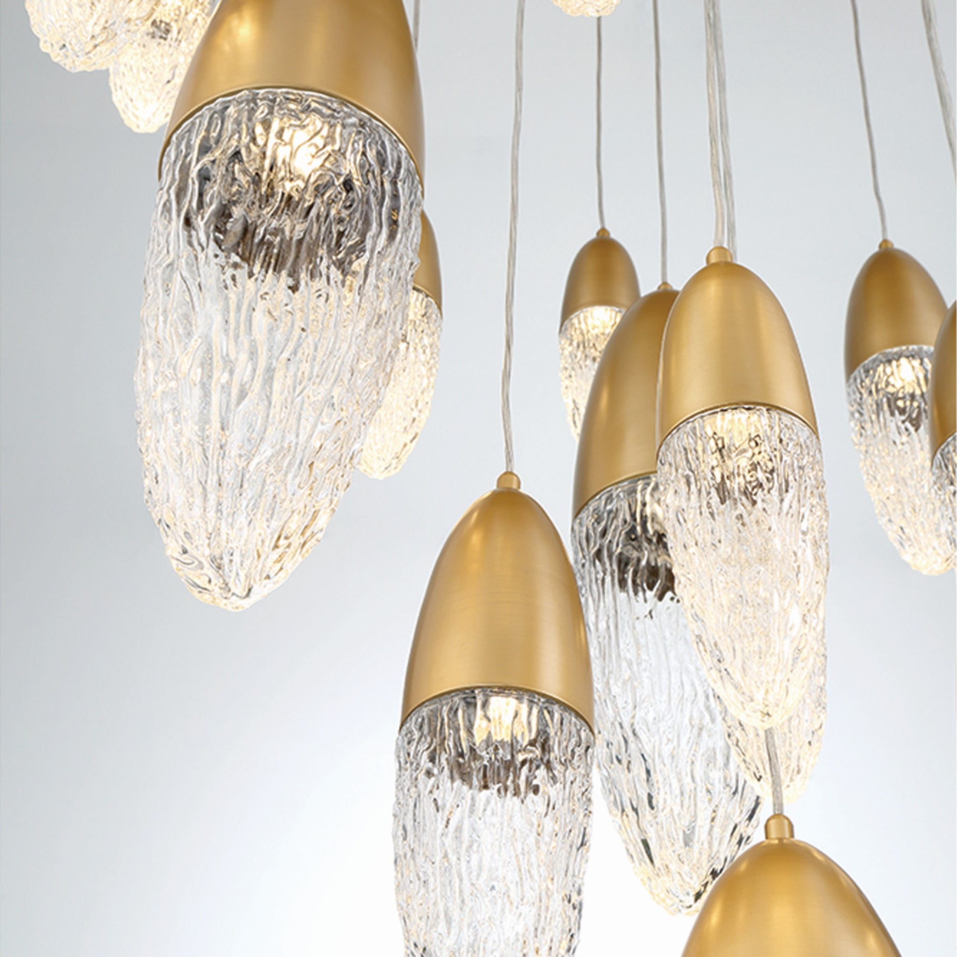 Ecrou 22-Light 40" Grand Chandelier, Satin Gold Finish - Bees Lighting