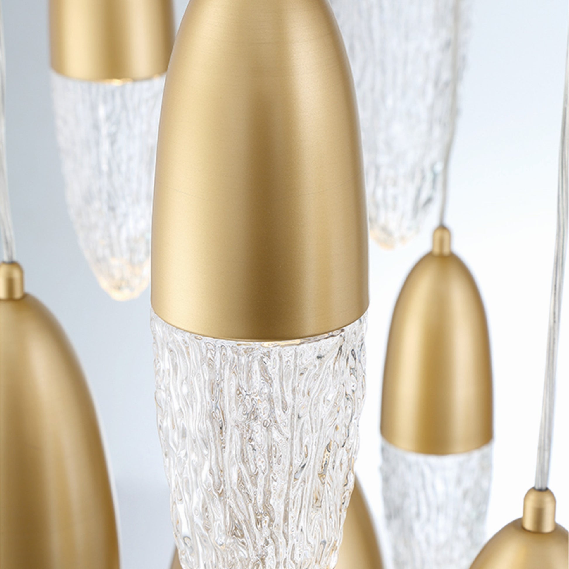 Ecrou 22-Light 40" Grand Chandelier, Satin Gold Finish - Bees Lighting