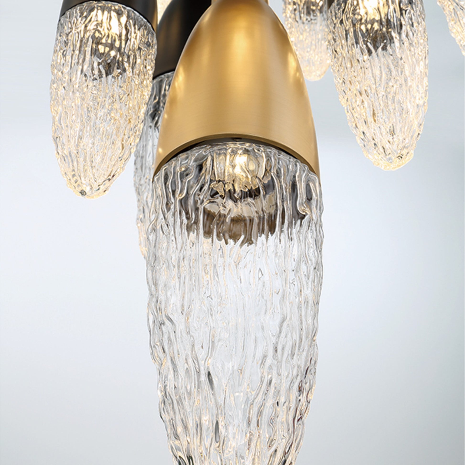 Ecrou 22-Light 40" Grand Chandelier, Gold & Black Finish - Bees Lighting