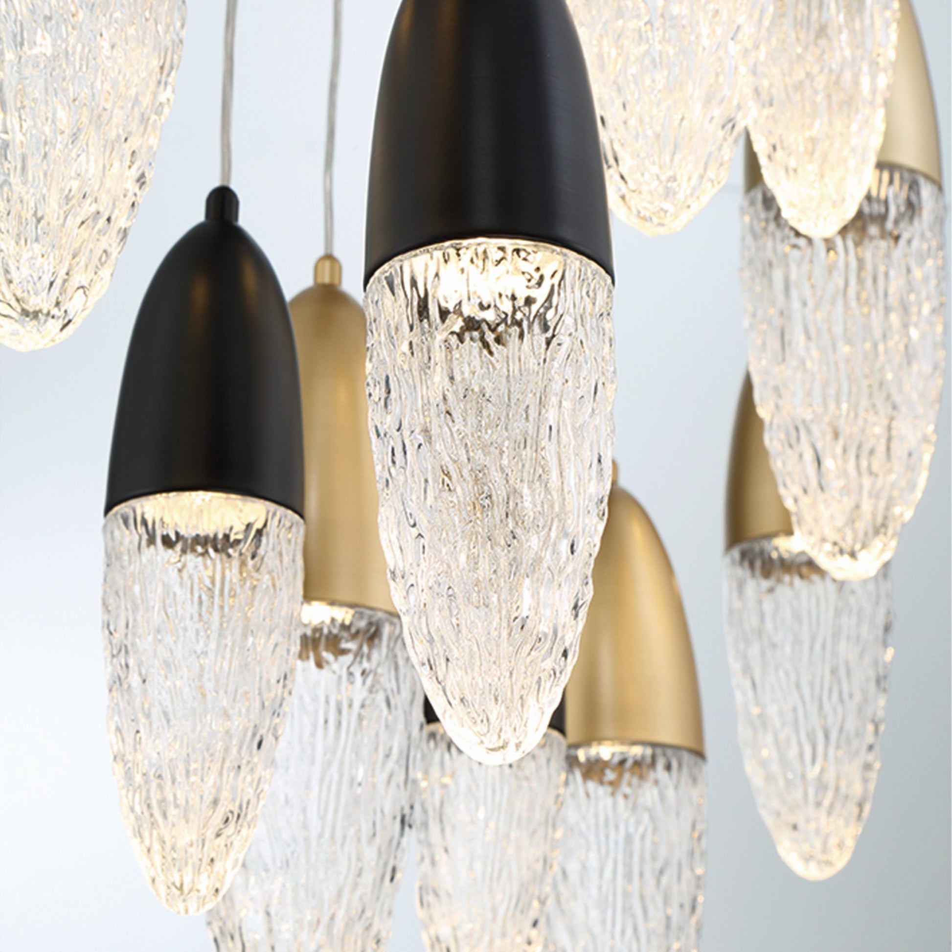 Ecrou 22-Light 40" Grand Chandelier, Gold & Black Finish - Bees Lighting