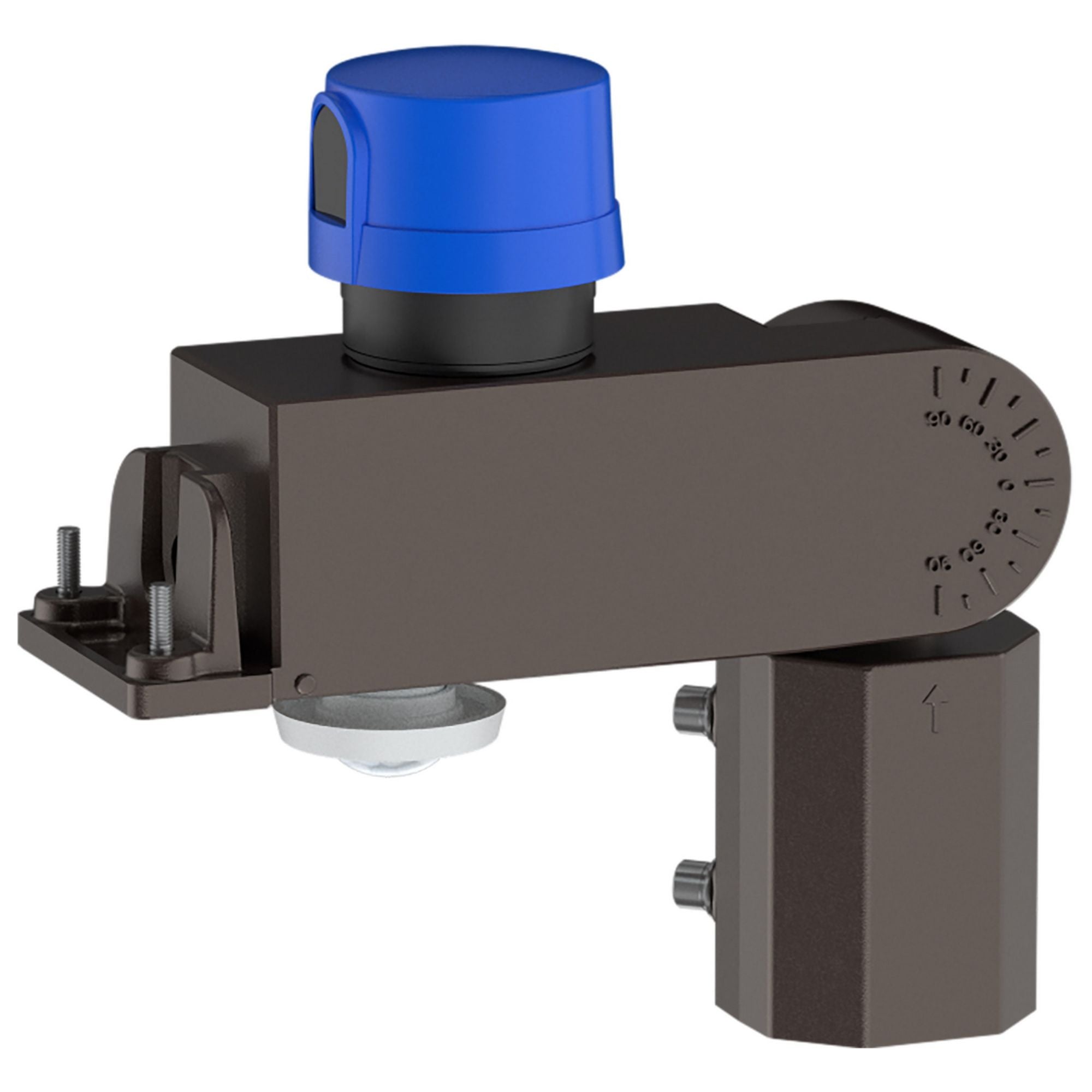 Extended Slipfitter Mount with Sensor Knockouts, For use with Area Light, Bronze Finish - Bees Lighting