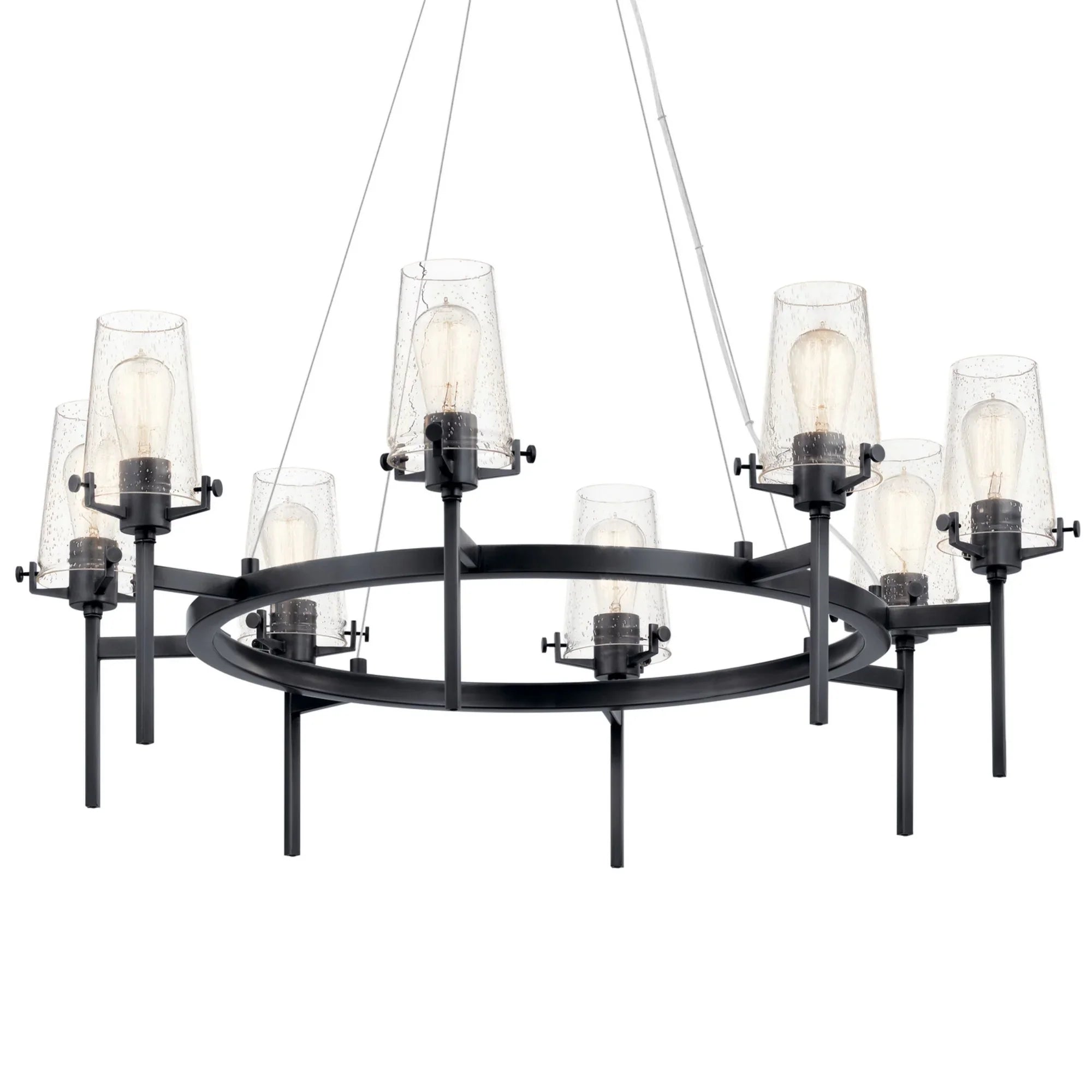 Alton 38" 8-Light Chandelier, Black Finish - Bees Lighting