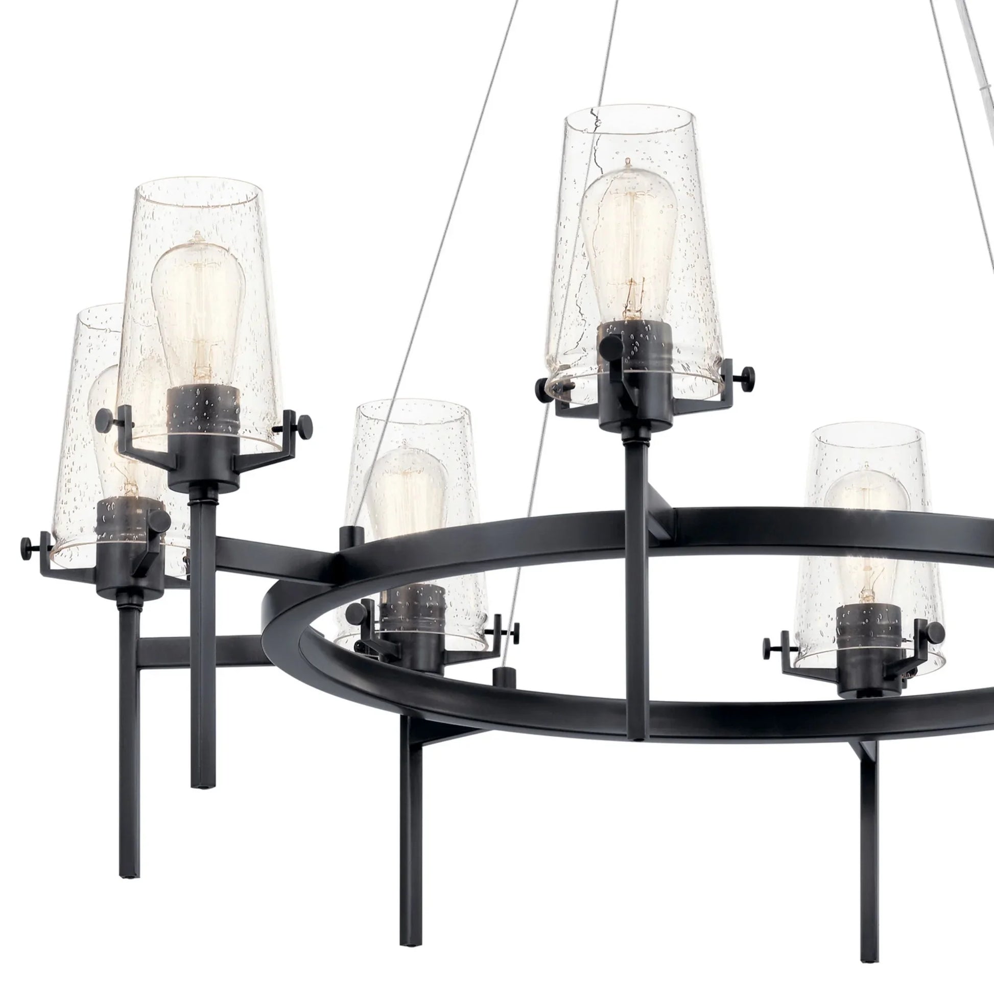 Alton 38" 8-Light Chandelier, Black Finish - Bees Lighting
