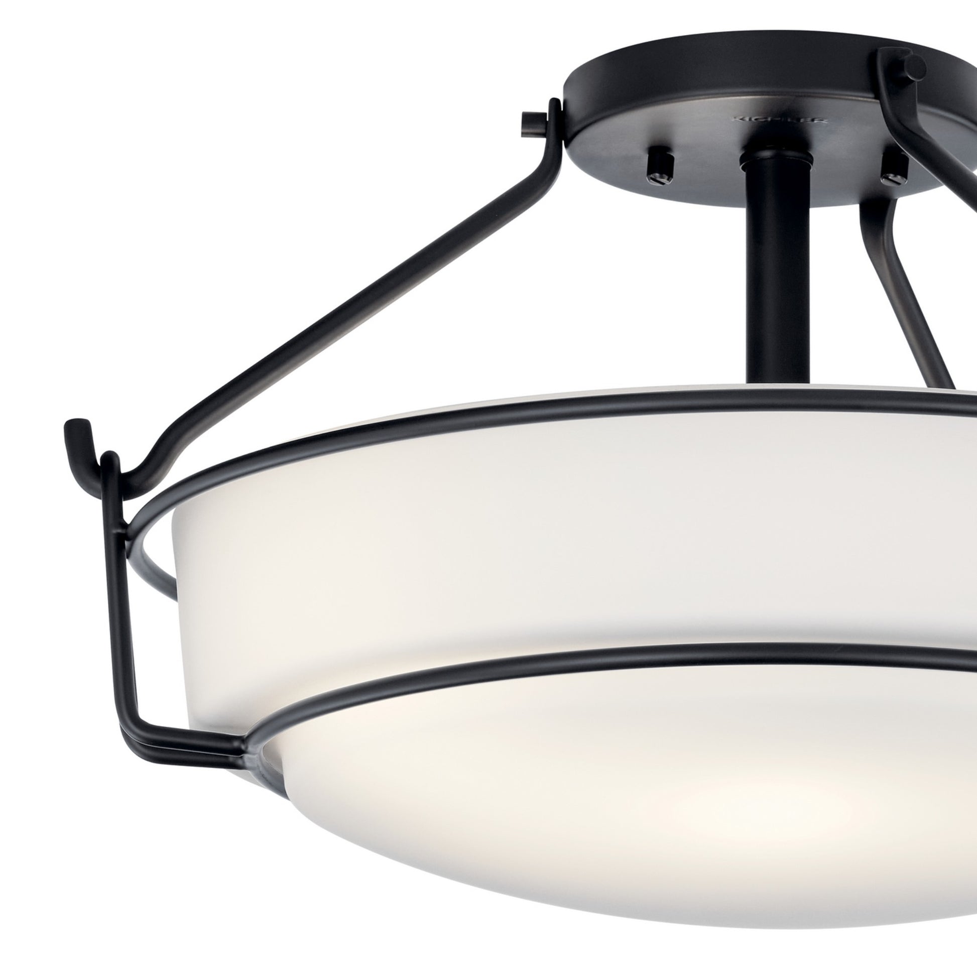 Alkire 17" 3-Light Semi-Flush Mount, Black Finish - Bees Lighting