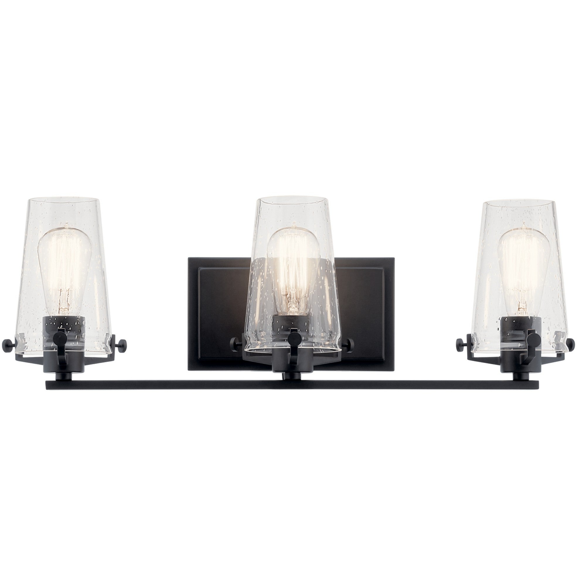 Alton 24" 3-Light Bath Vanity Light, Black Finish - Bees Lighting