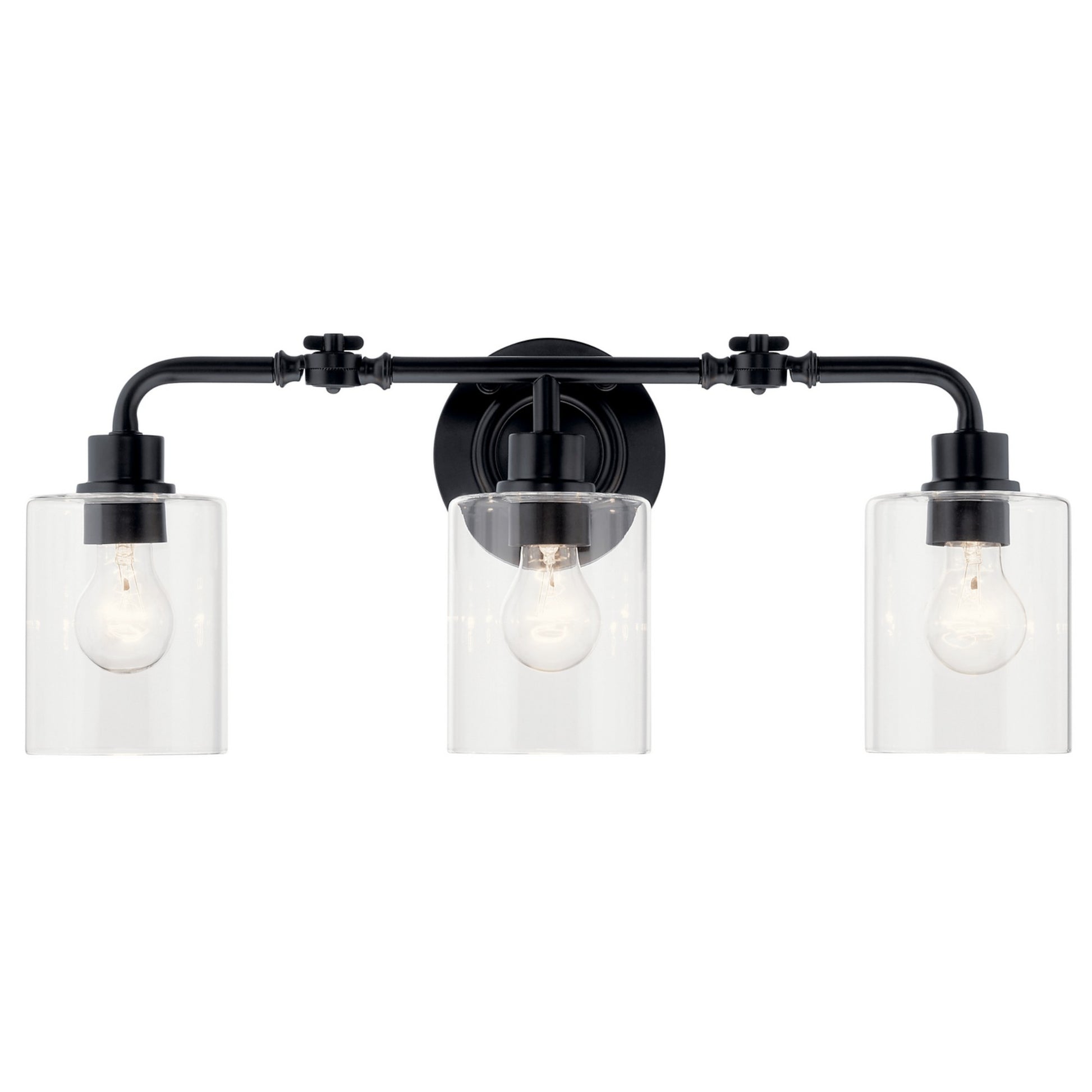 Gunnison 24" 3-Light Bath Vanity Light, Black Finish - Bees Lighting