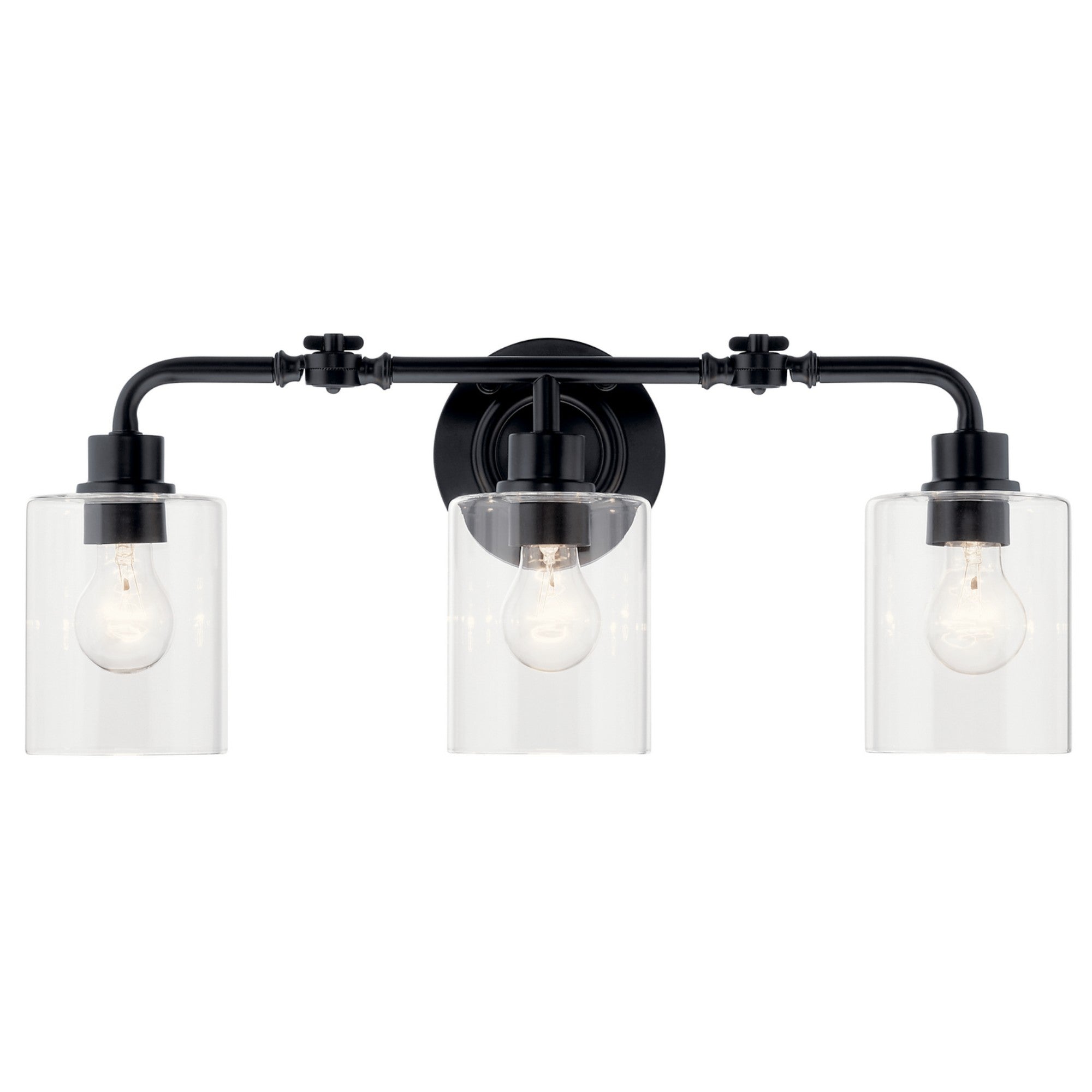 Gunnison 24" 3-Light Bath Vanity Light, Black Finish - Bees Lighting