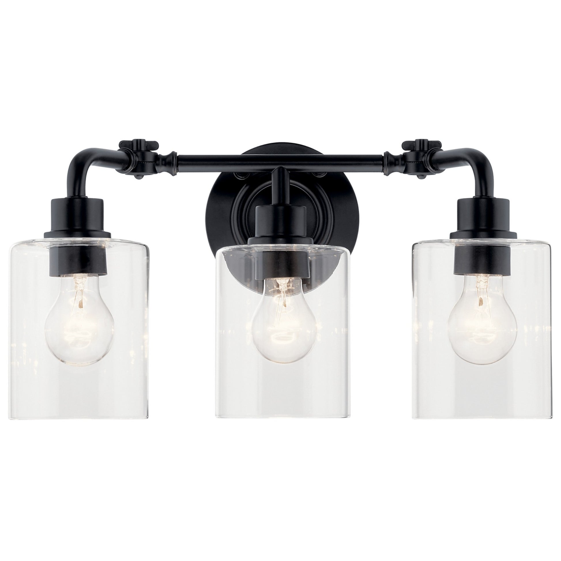 Gunnison 24" 3-Light Bath Vanity Light, Black Finish - Bees Lighting