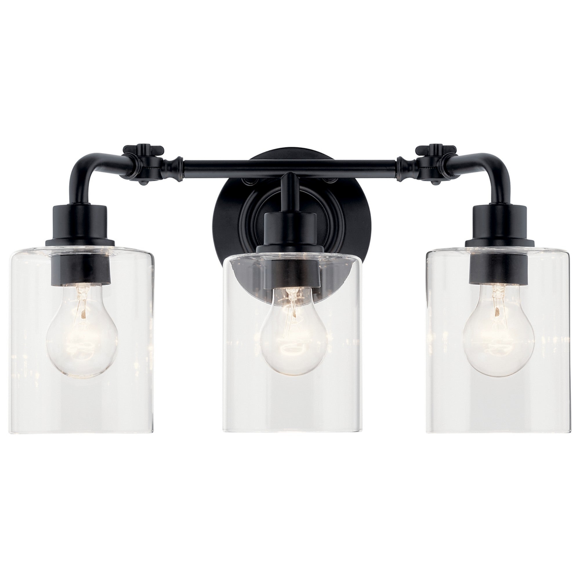 Gunnison 24" 3-Light Bath Vanity Light, Black Finish - Bees Lighting