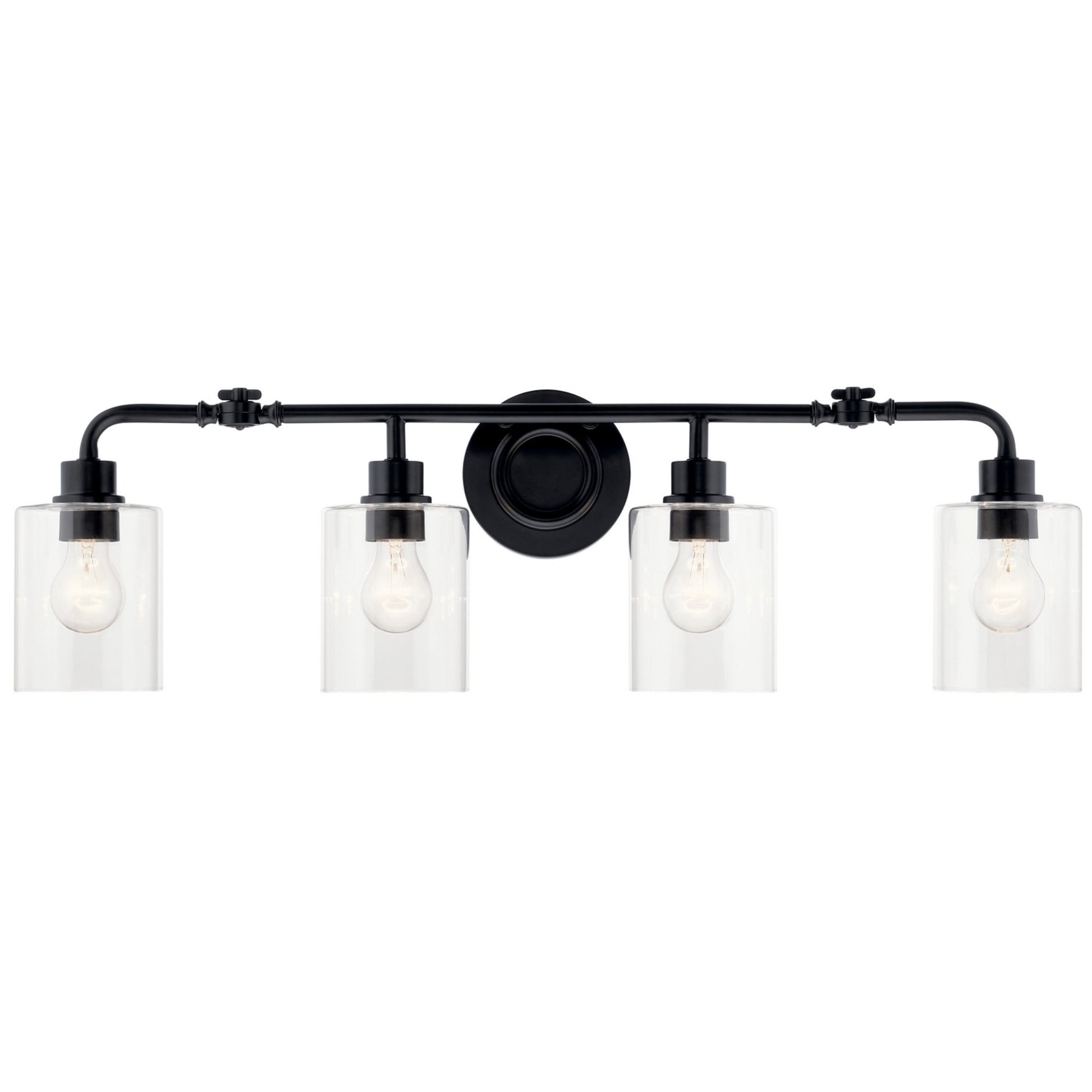 Gunnison 34" 4-Light Bath Vanity Light, Black Finish - Bees Lighting