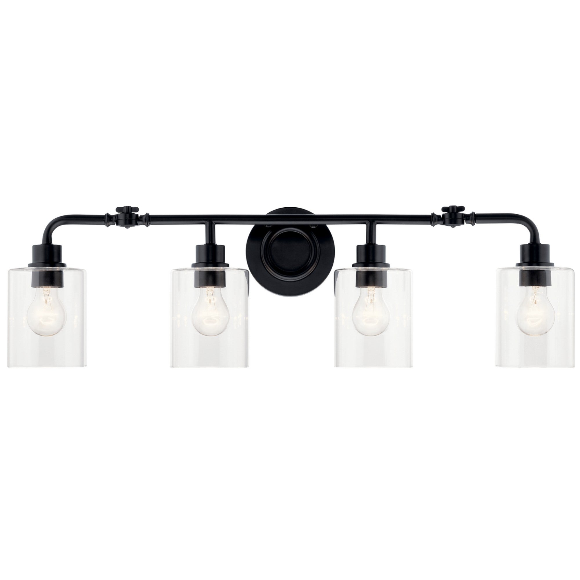 Gunnison 34" 4-Light Bath Vanity Light, Black Finish - Bees Lighting