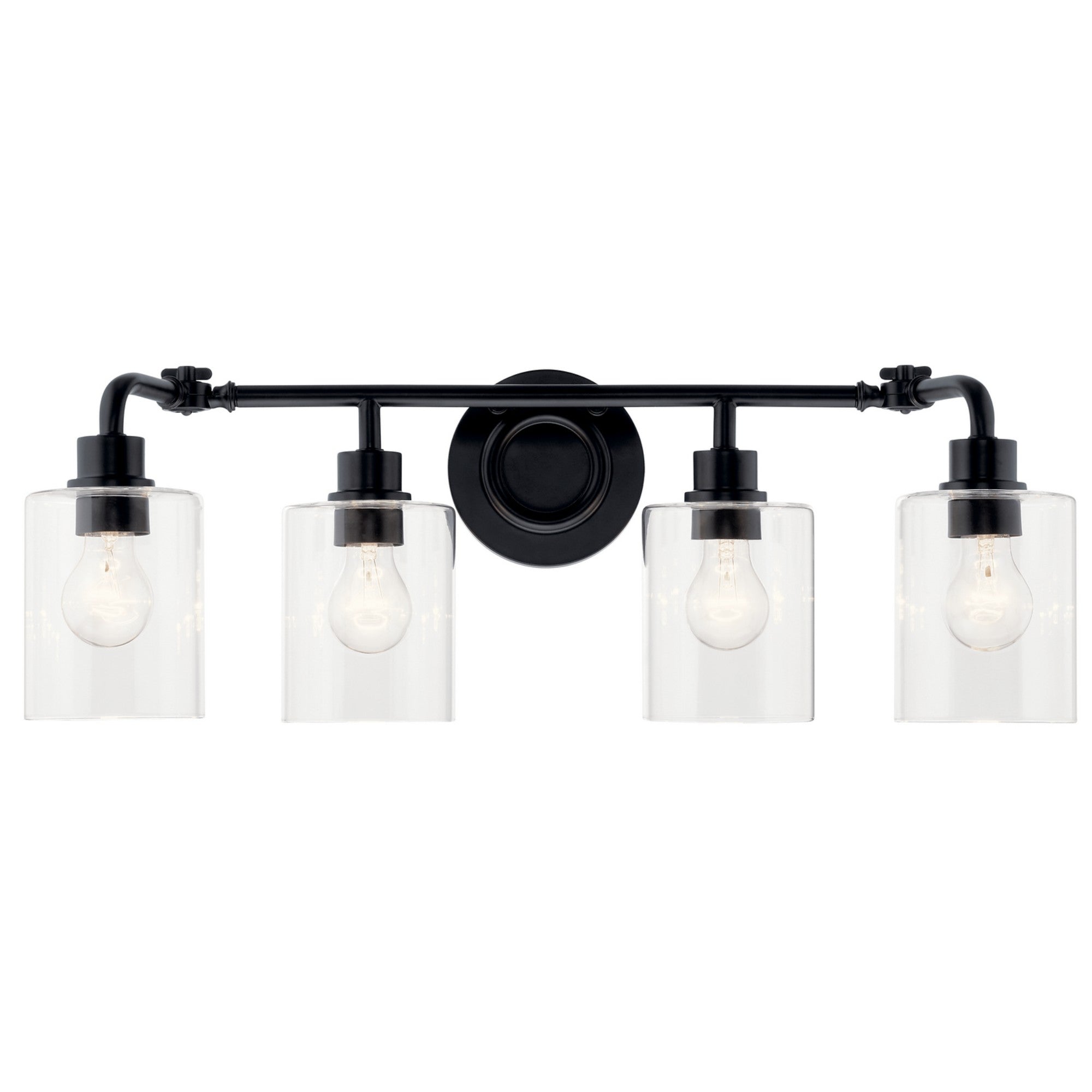 Gunnison 34" 4-Light Bath Vanity Light, Black Finish - Bees Lighting