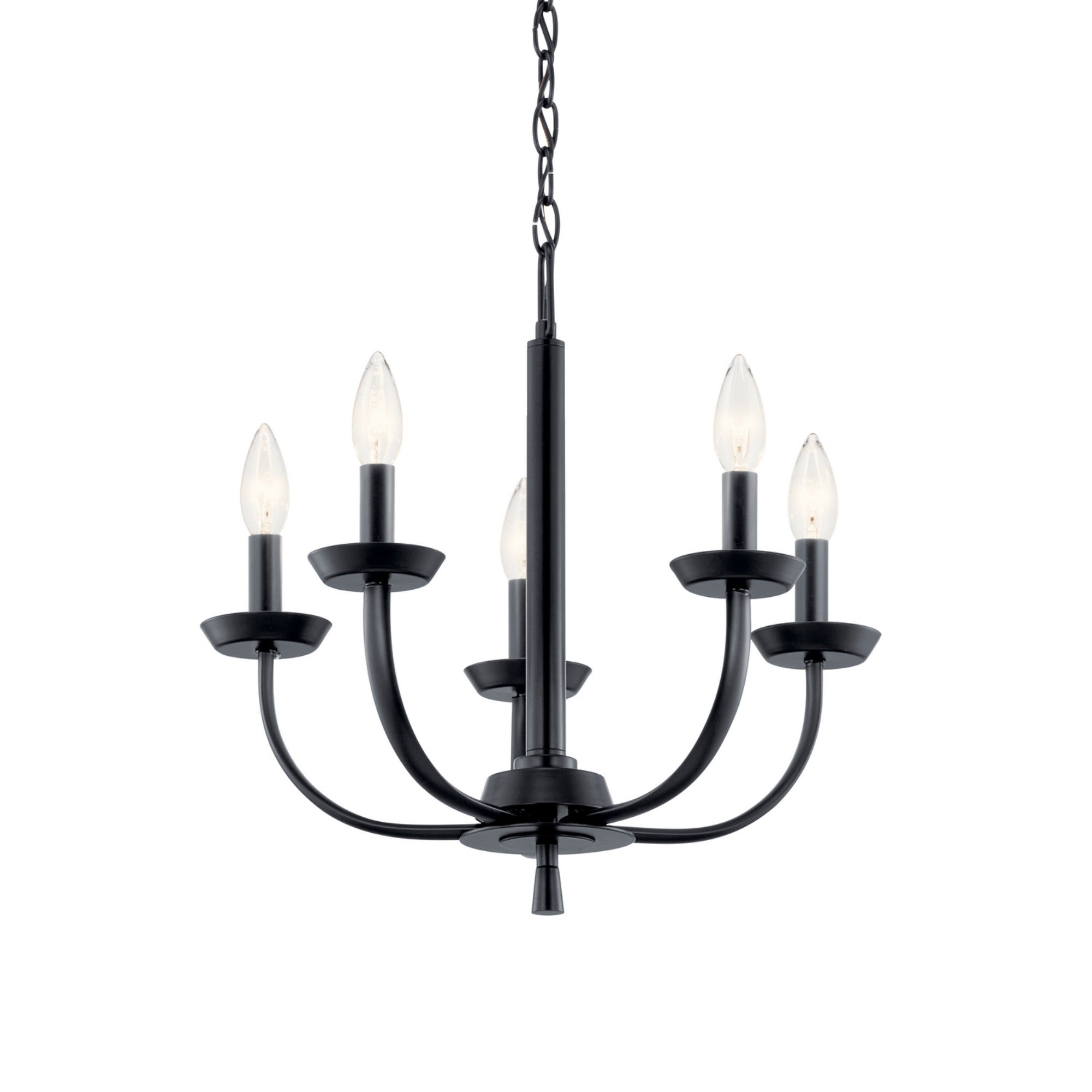 Kennewick 18" 5-Light Chandelier, Black Finish - Bees Lighting