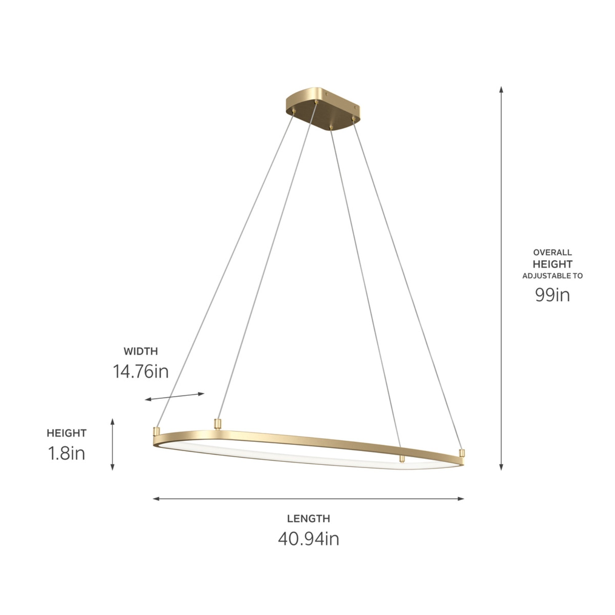 Koloa 41" LED Chandelier, Champagne Gold Finish - Bees Lighting