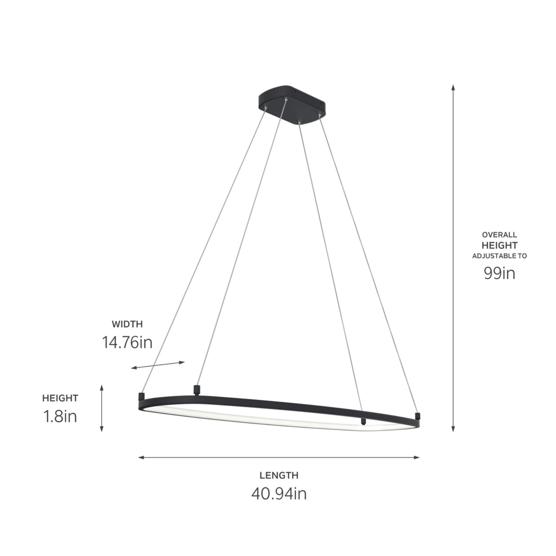 Koloa 41" LED Chandelier, Matte Black Finish - Bees Lighting