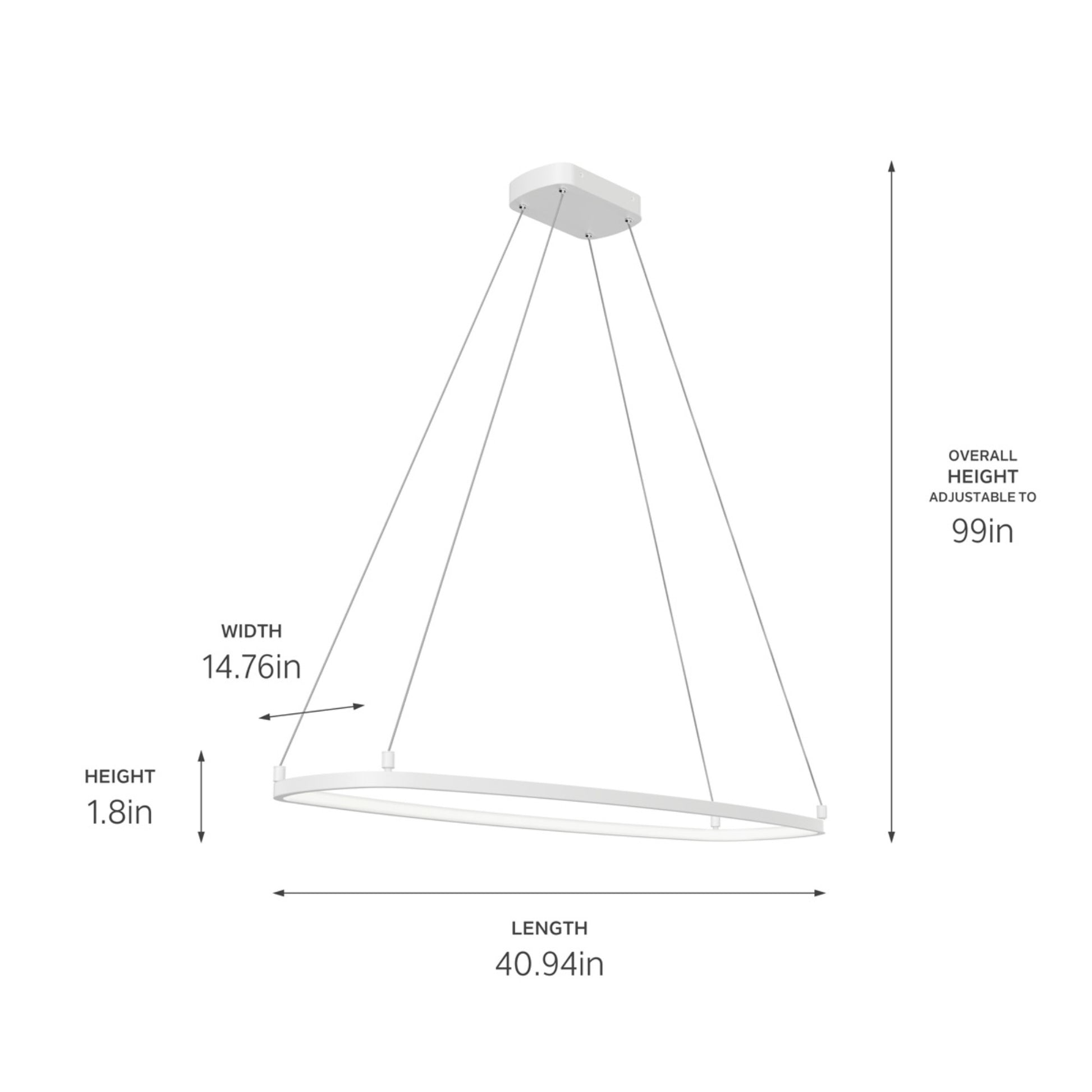 Koloa 41" LED Chandelier, White Finish - Bees Lighting