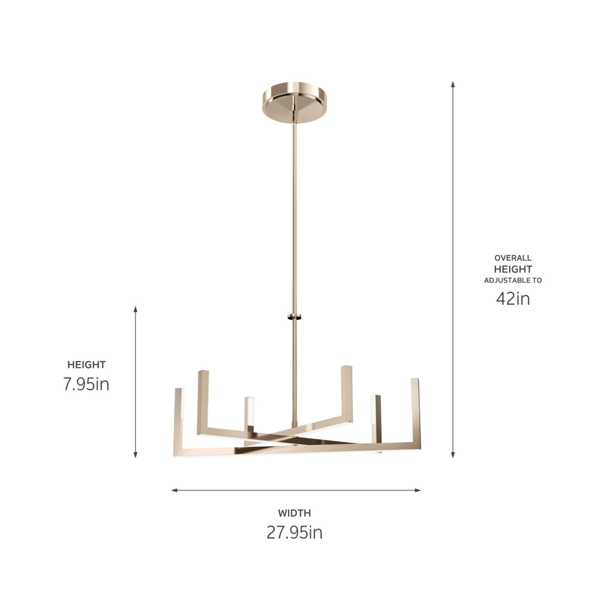 Priam 28" LED Chandelier, Polished Nickel Finish - Bees Lighting