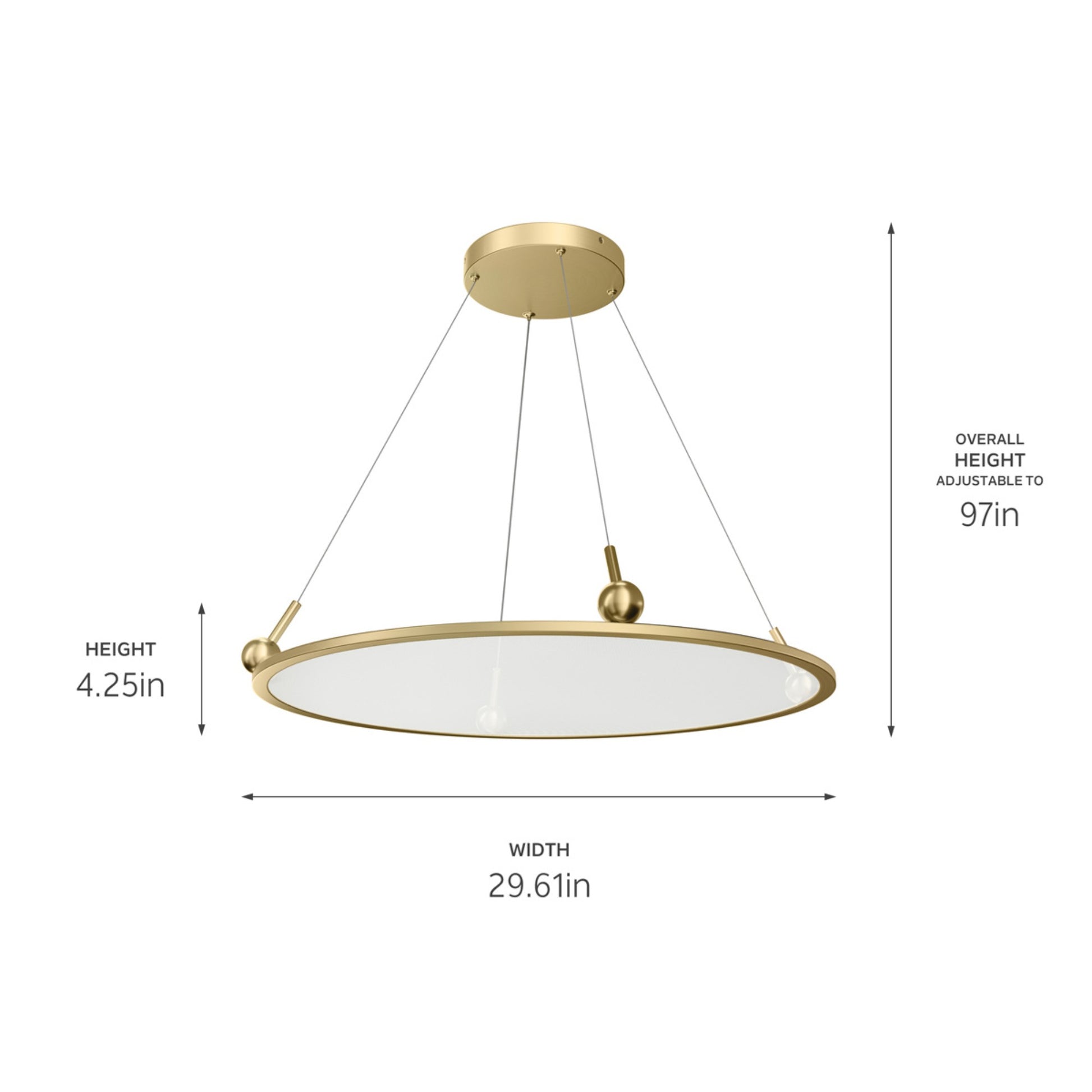 Jovian 30" LED Chandelier, Champagne Gold Finish - Bees Lighting