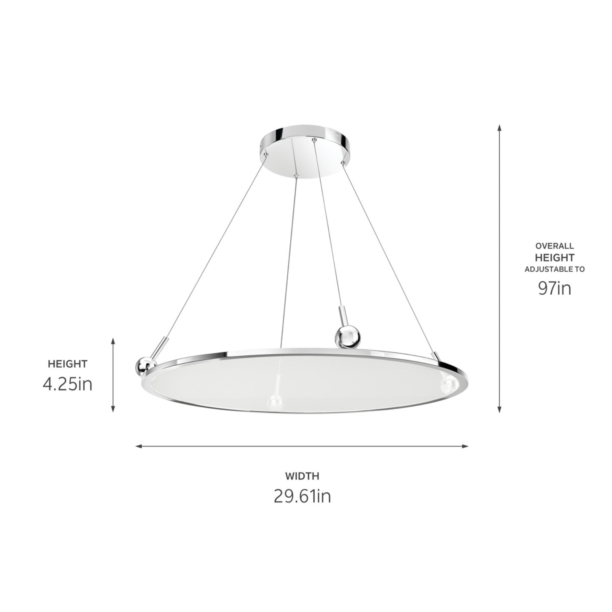 Jovian 30" LED Chandelier, Chrome Finish - Bees Lighting