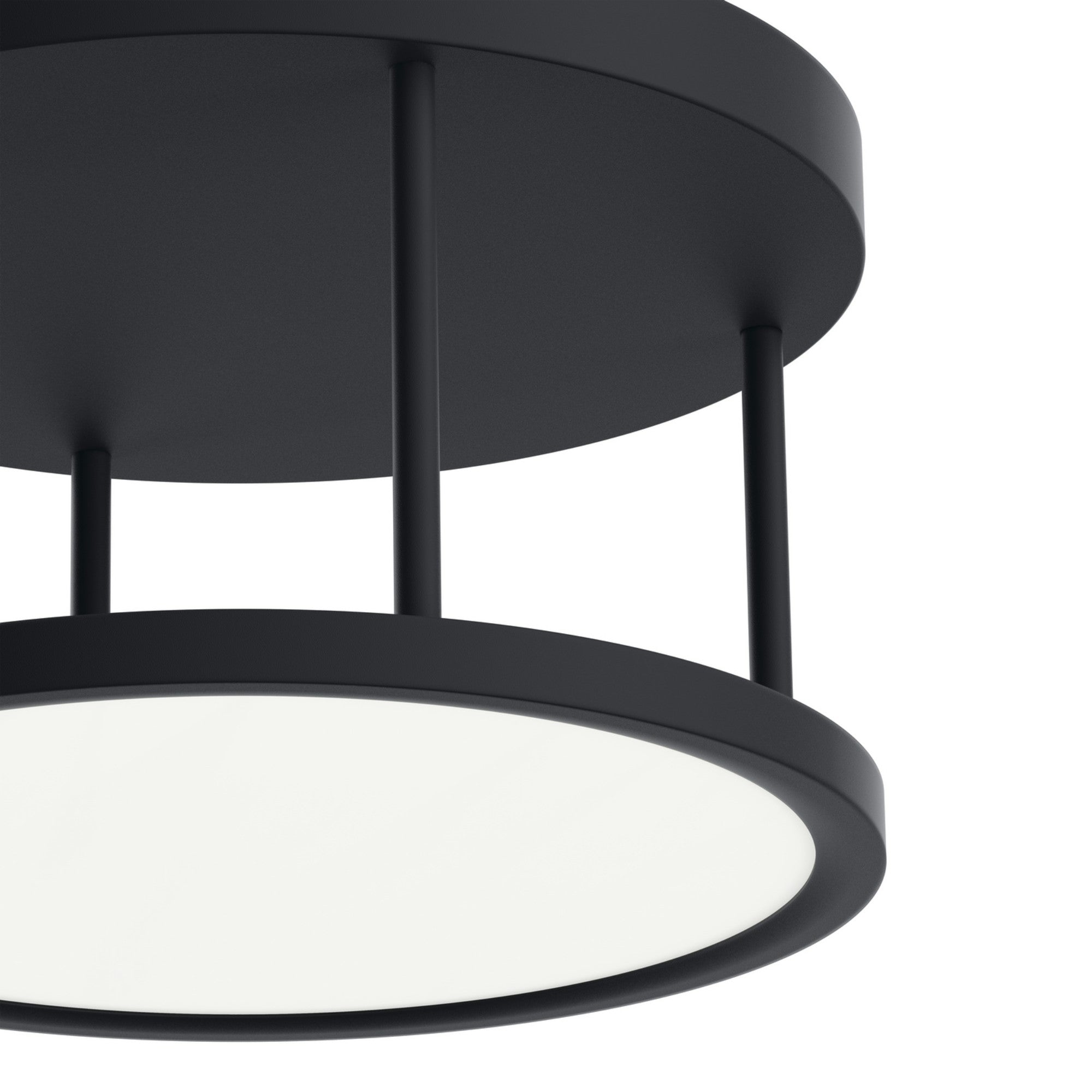 Lavi 15" LED Semi-Flush Mount, Matte Black Finish - Bees Lighting