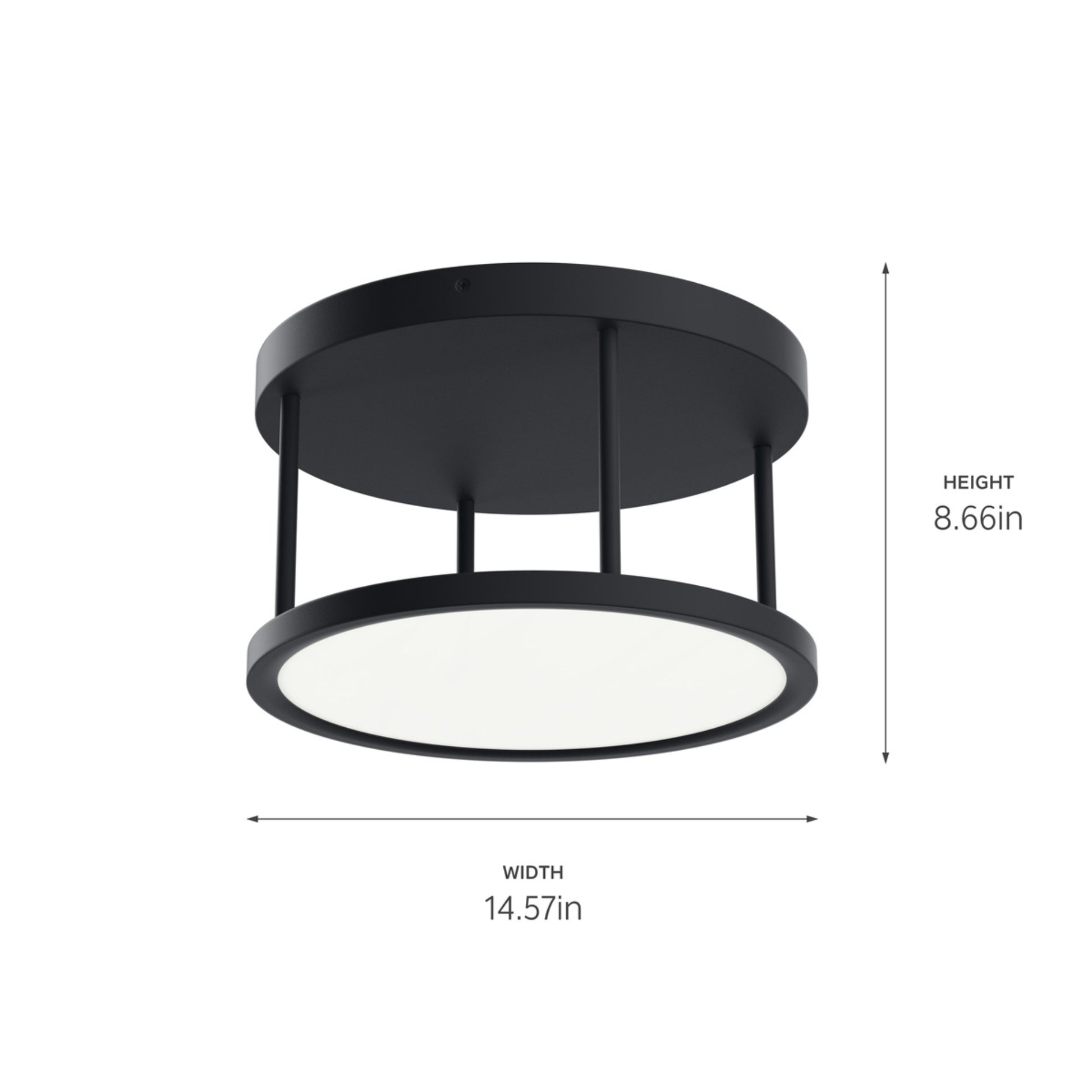 Lavi 15" LED Semi-Flush Mount, Matte Black Finish - Bees Lighting
