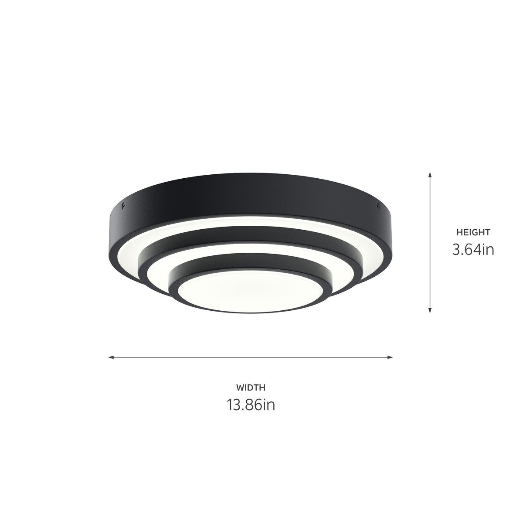 Dombard 14" LED Flush Mount, Matte Black Finish - Bees Lighting