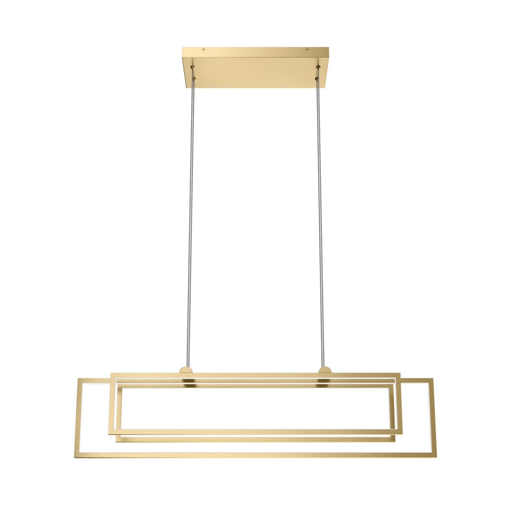 Jestin 38" LED Linear Chandelier, Champagne Gold Finish - Bees Lighting