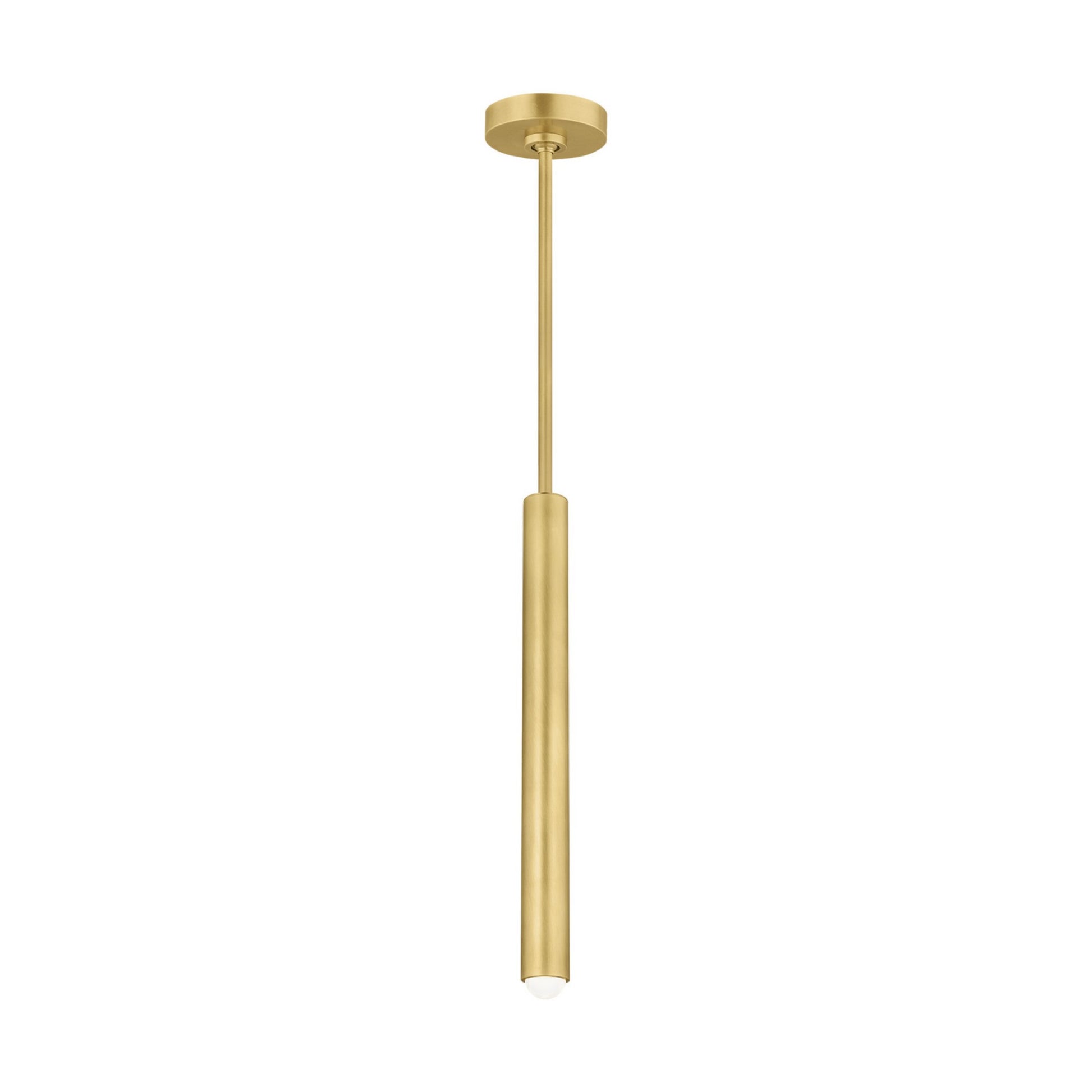 Ebell 17" LED Small Pendant, 120V, Natural Brass Finish - Bees Lighting