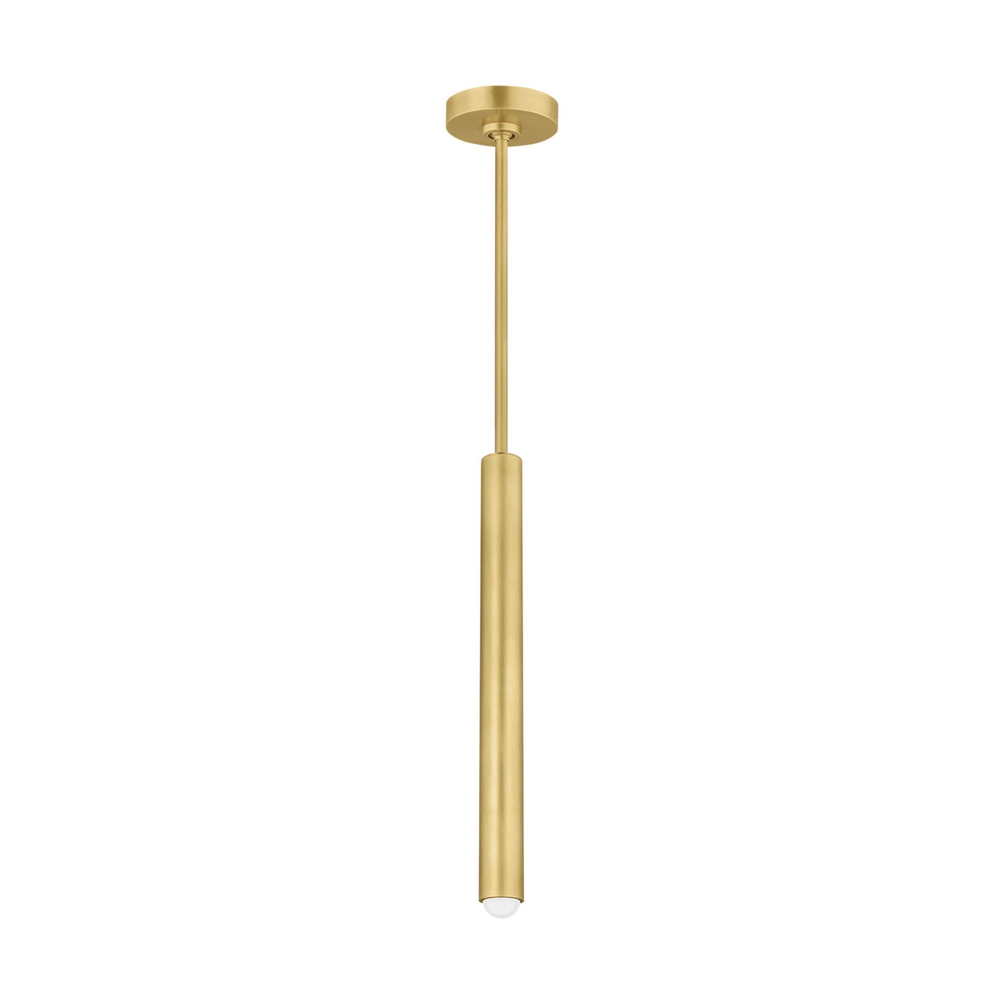 Ebell 17" LED Small Pendant, 120V, Natural Brass Finish - Bees Lighting