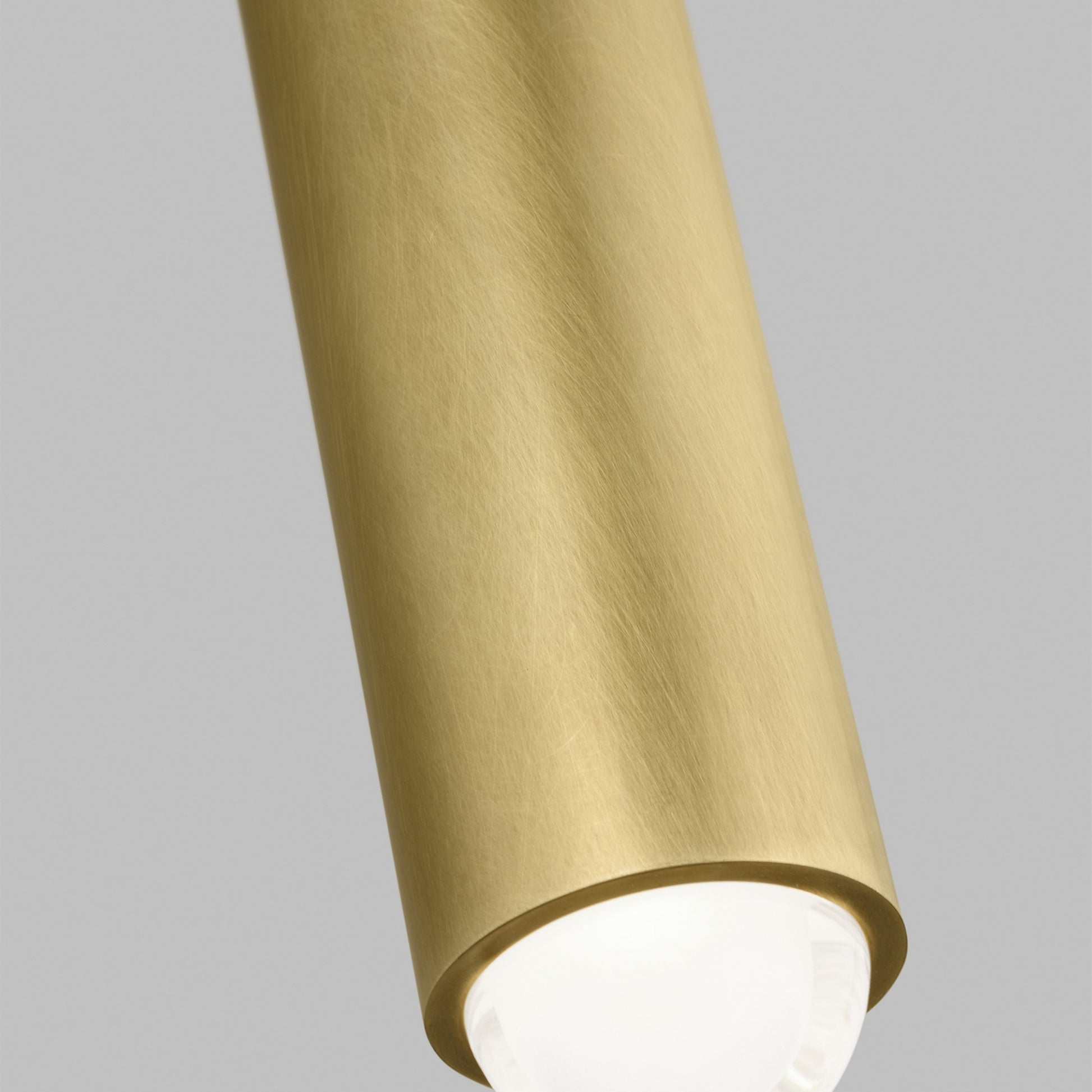 Ebell 17" LED Small Pendant, 120V, Natural Brass Finish - Bees Lighting