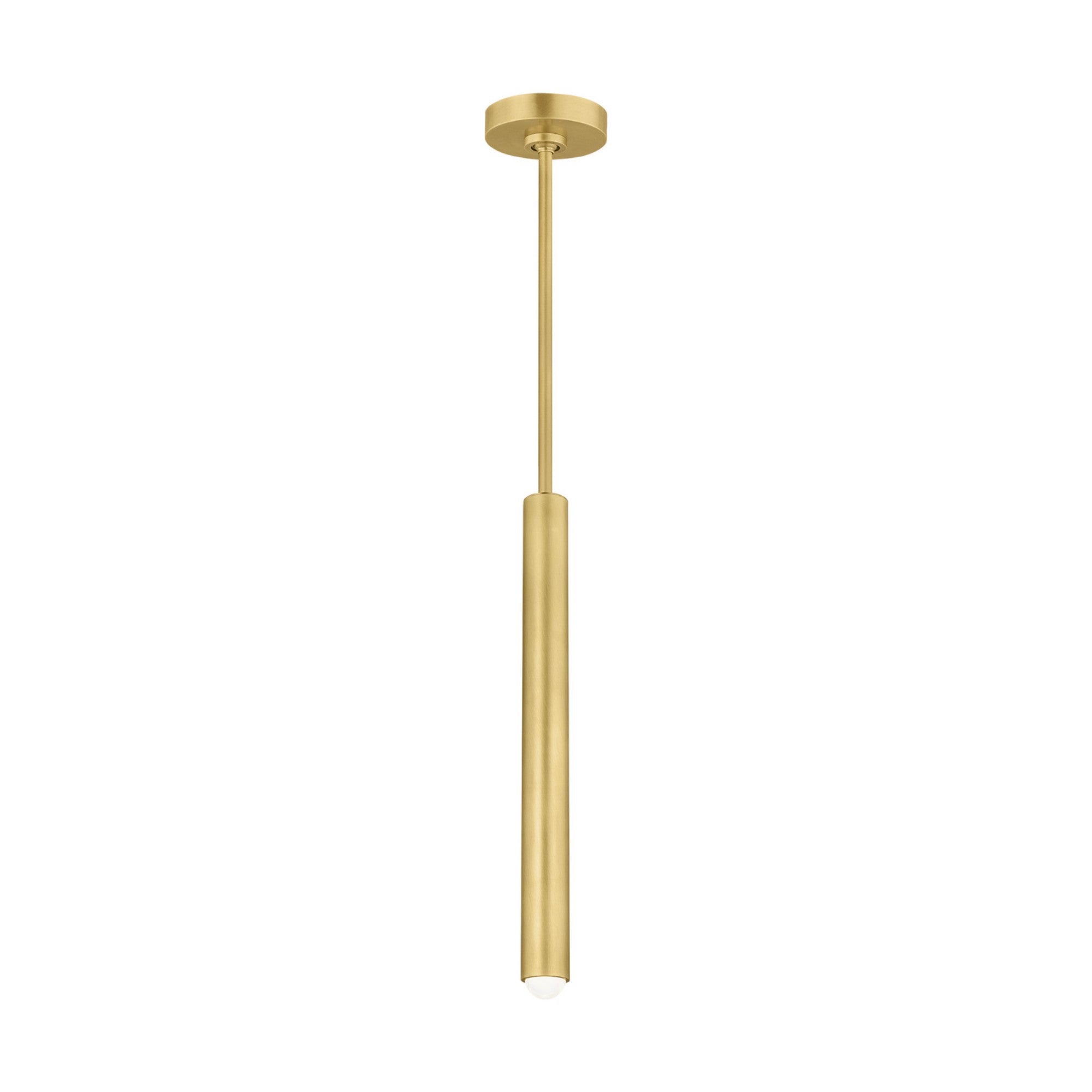 Ebell 17" LED Small Pendant, 277V, Natural Brass Finish - Bees Lighting