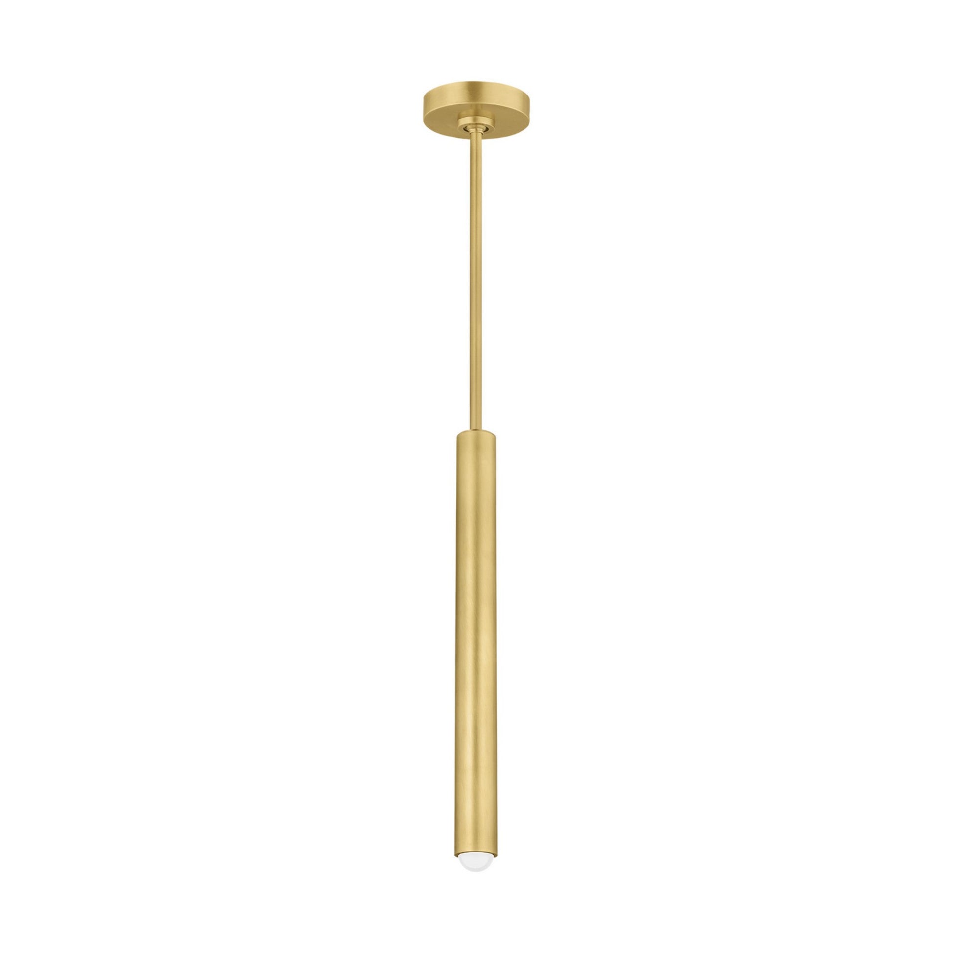 Ebell 17" LED Small Pendant, 277V, Natural Brass Finish - Bees Lighting