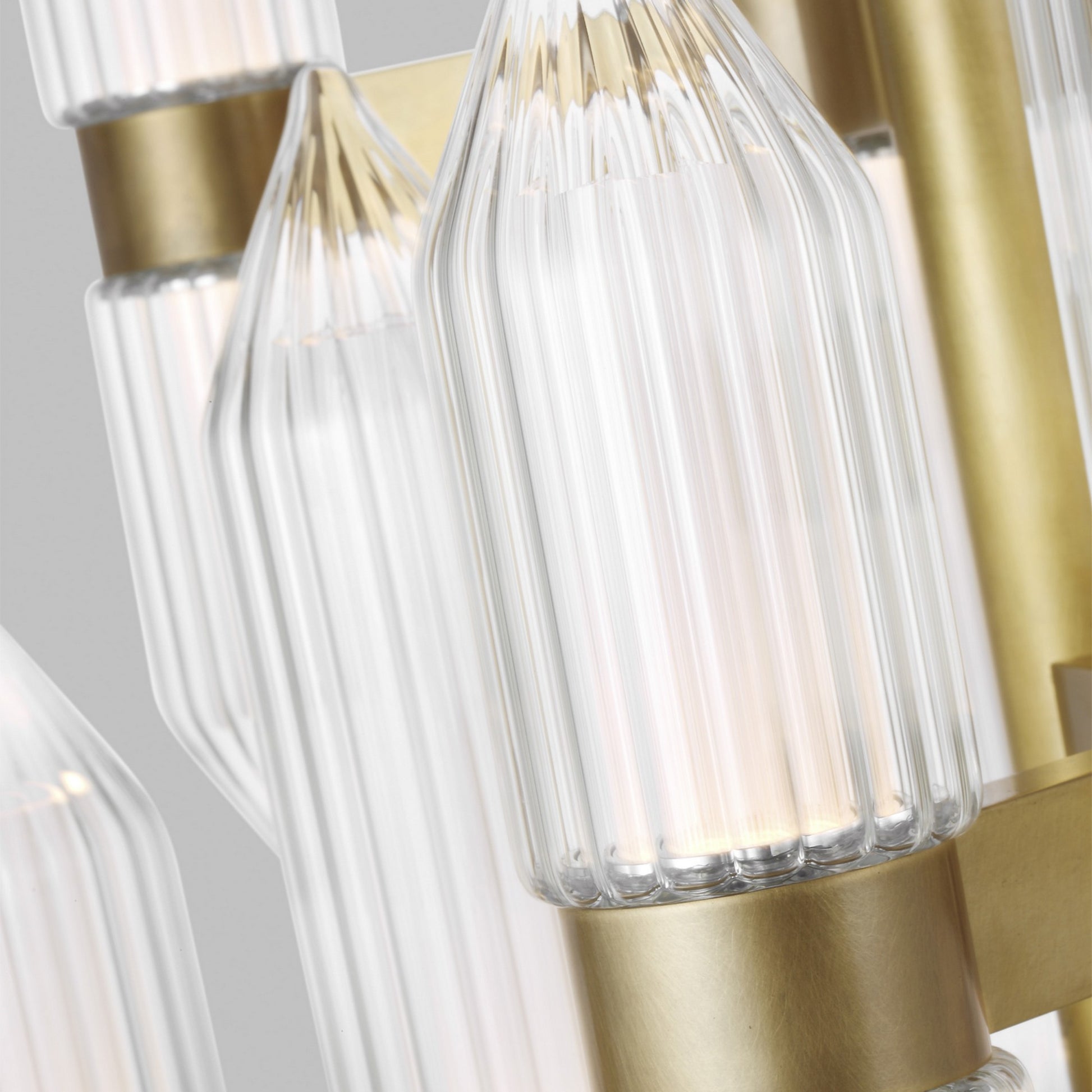 Langston 31" LED Chandelier, 120-277V, Plated Brass Finish - Bees Lighting