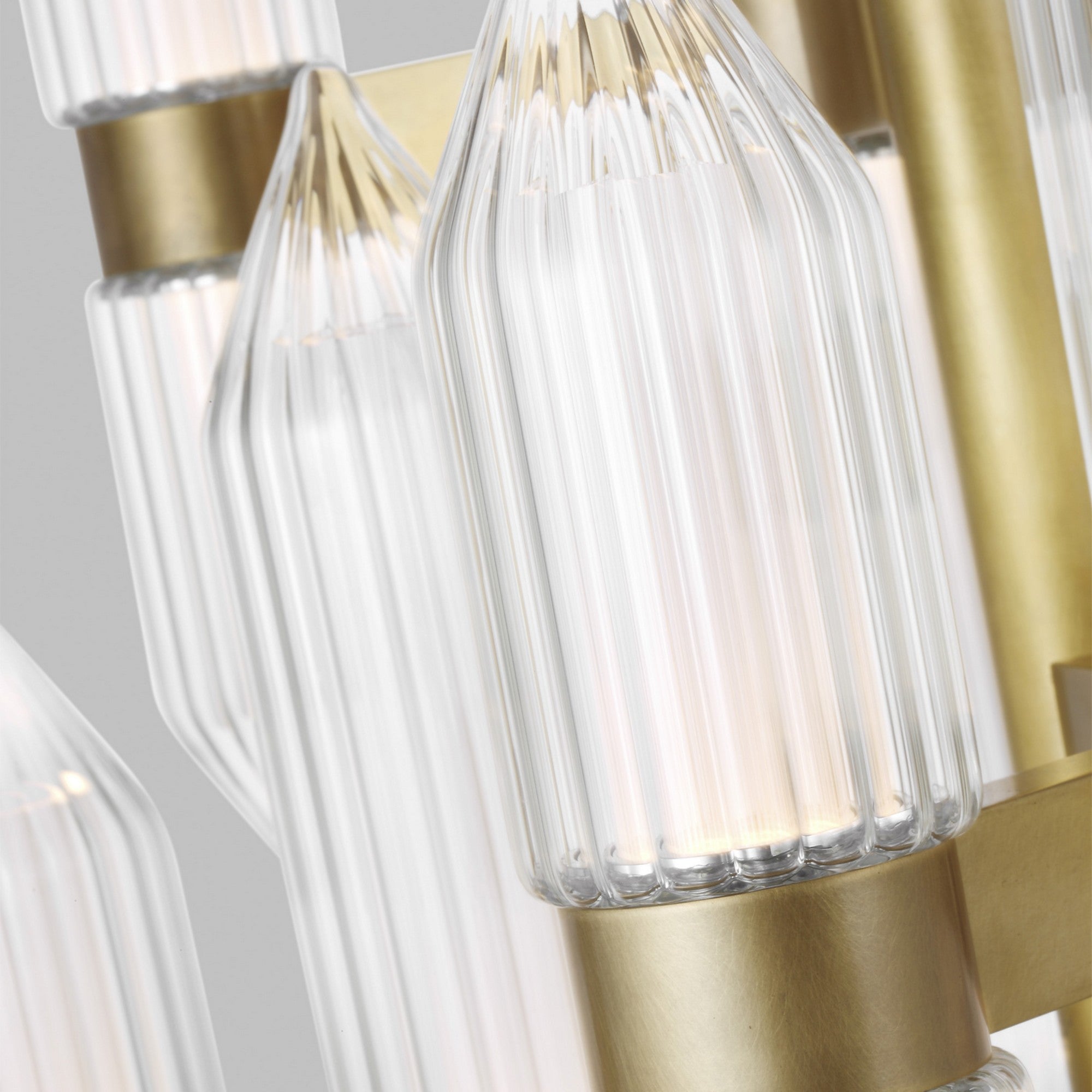 Langston 31" LED Chandelier, 120-277V, Plated Brass Finish - Bees Lighting