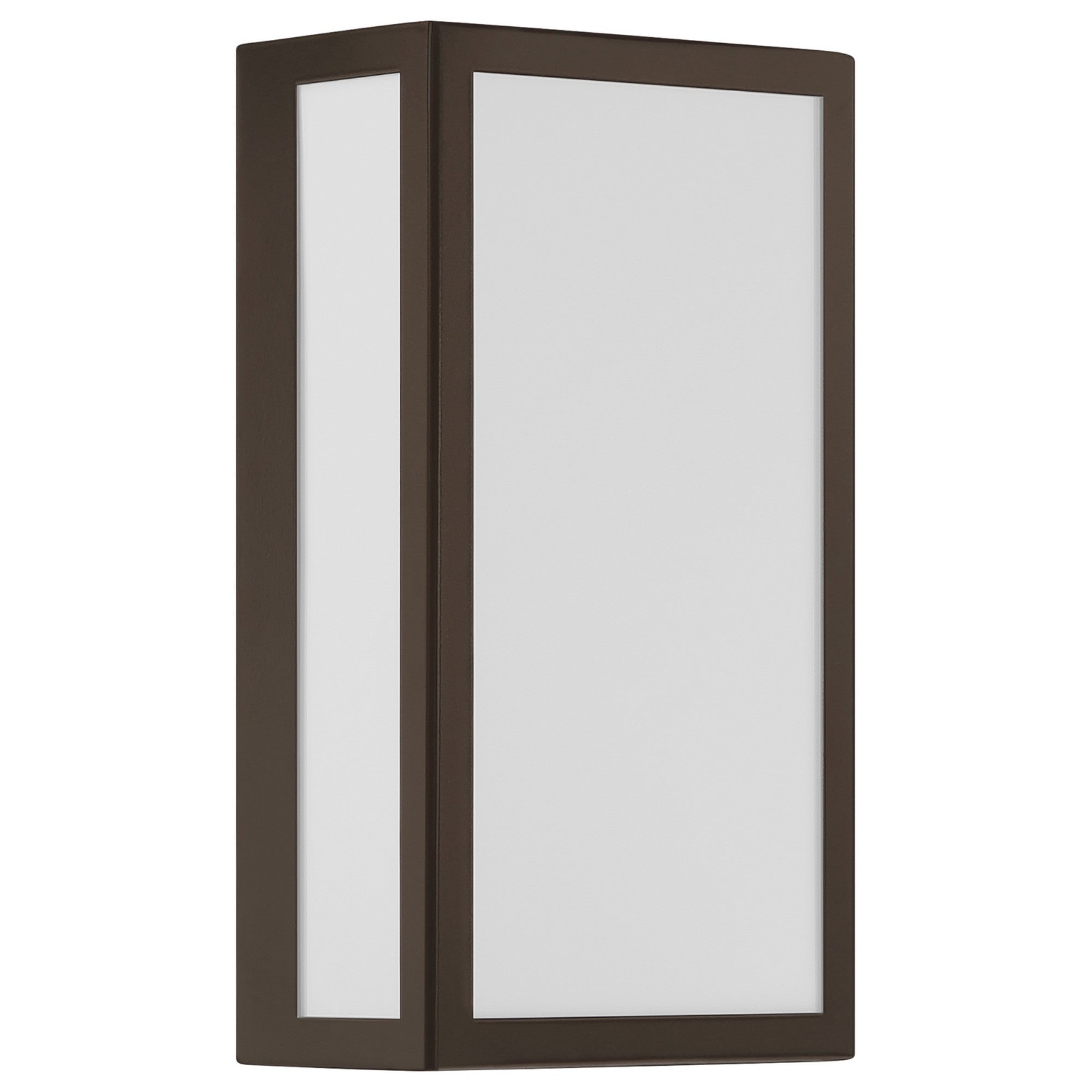 GEO Dual Voltage 12" LED Outdoor Wall Sconce, Bronze Finish - Bees Lighting
