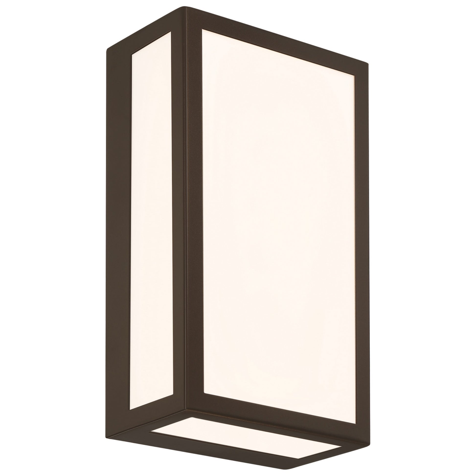 GEO Dual Voltage 12" LED Outdoor Wall Sconce, Bronze Finish - Bees Lighting