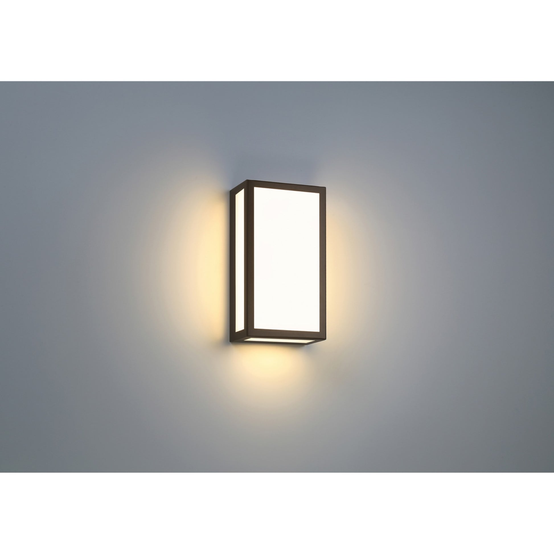 GEO Dual Voltage 12" LED Outdoor Wall Sconce, Bronze Finish - Bees Lighting