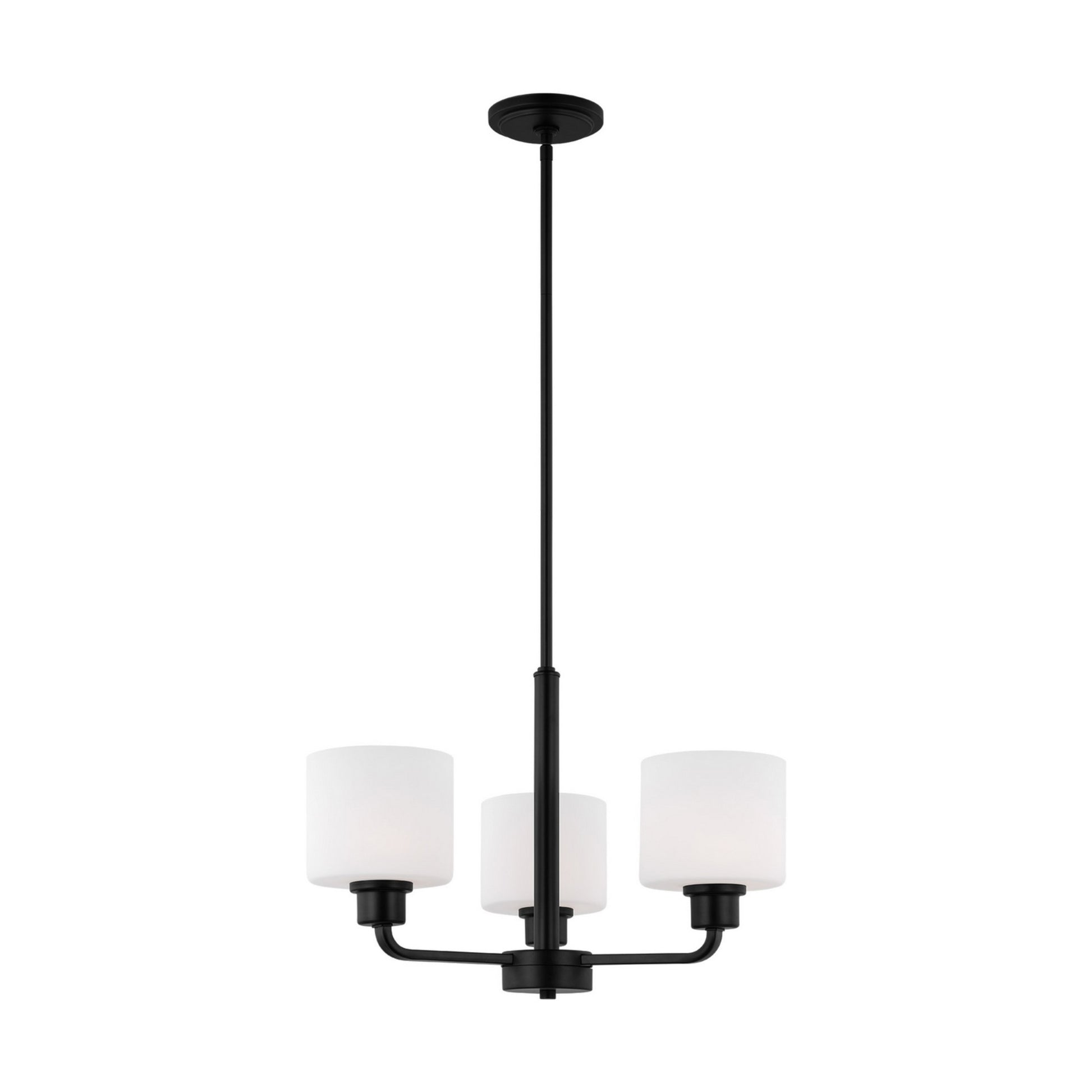 Canfield 20" 3-Light LED Chandelier, Midnight Black Finish - Bees Lighting