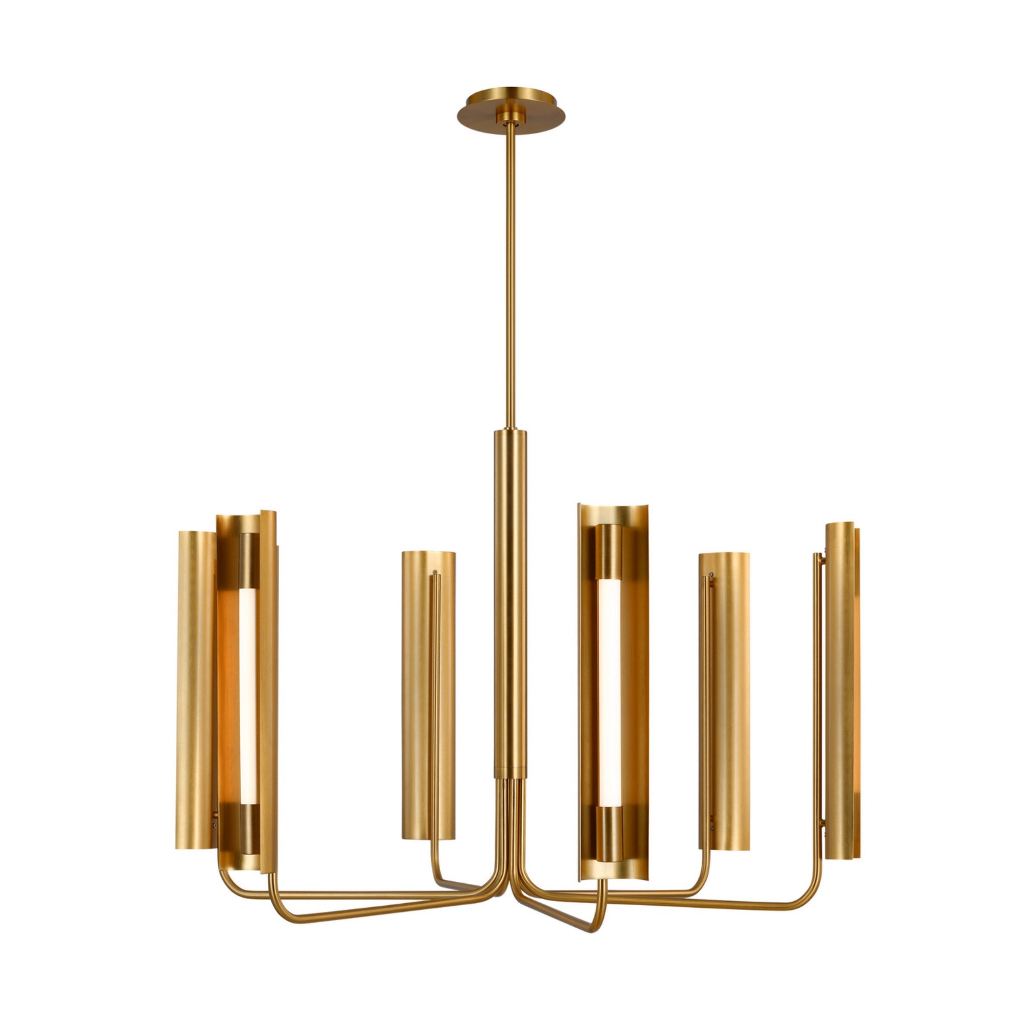 Carson 36" LED 6-Light Chandelier, Burnished Brass Finish - Bees Lighting