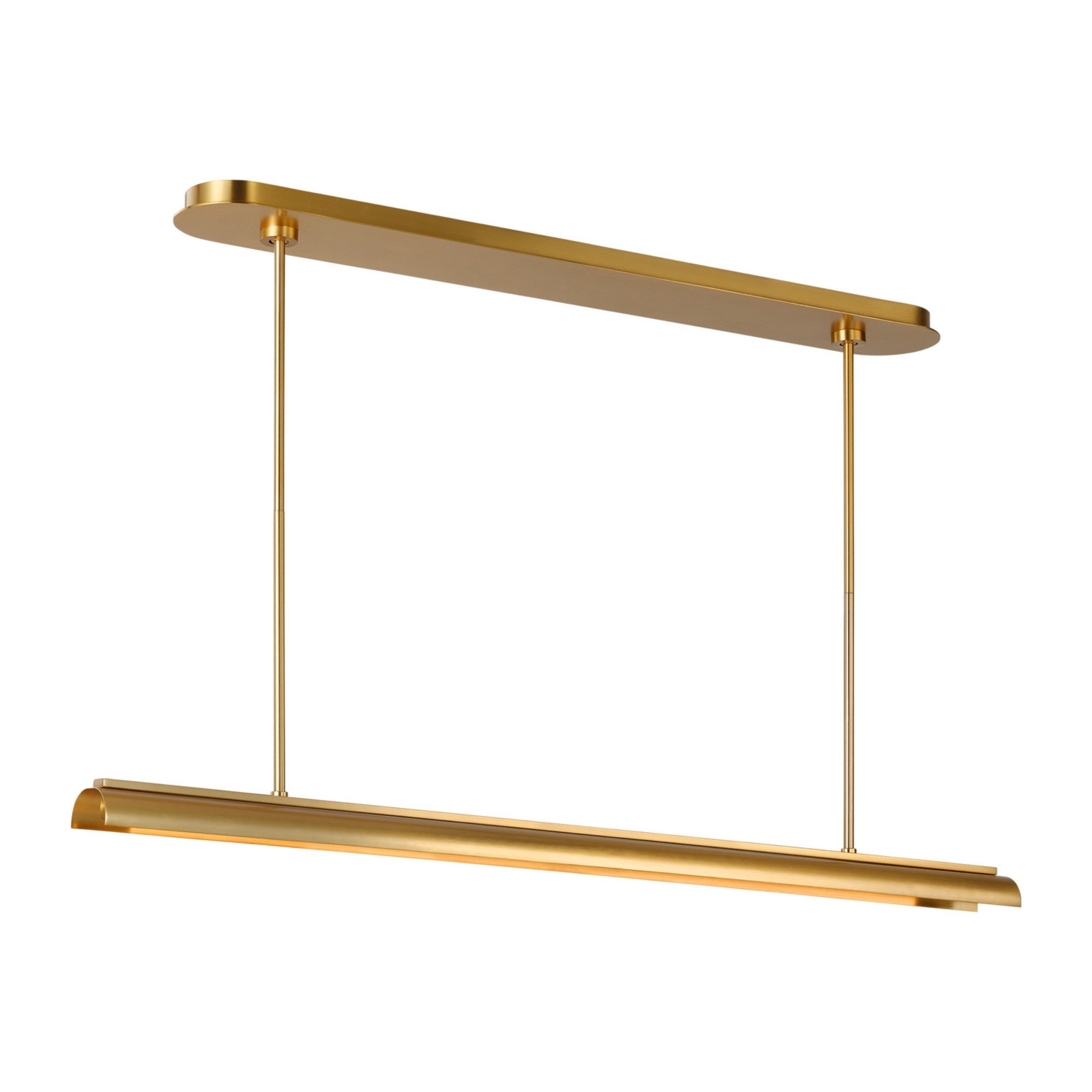 Carson 48" LED Linear Chandelier, Burnished Brass Finish - Bees Lighting