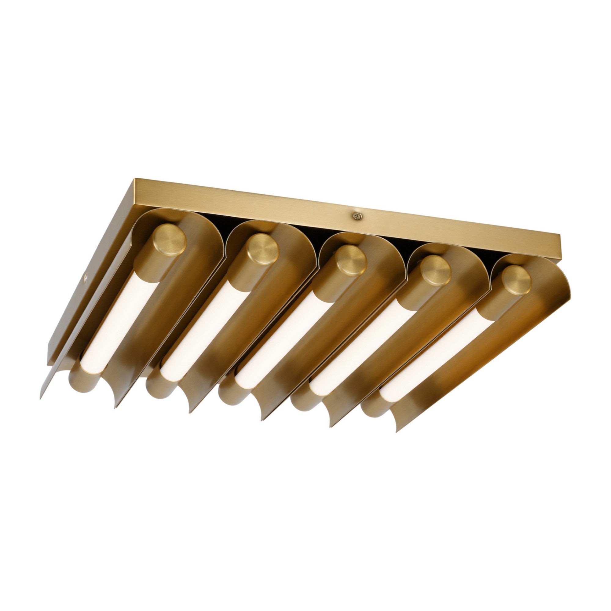 Carson 17" LED 5-Light Flush Mount, Burnished Brass Finish - Bees Lighting