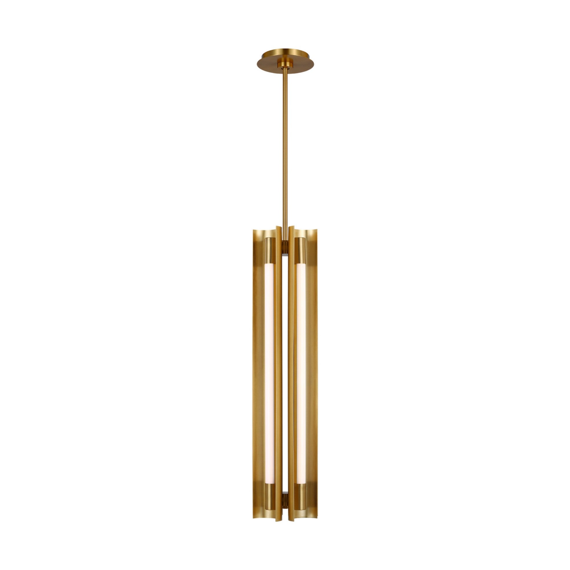 Carson 5" LED 4-Light Narrow Pendant, Burnished Brass Finish - Bees Lighting