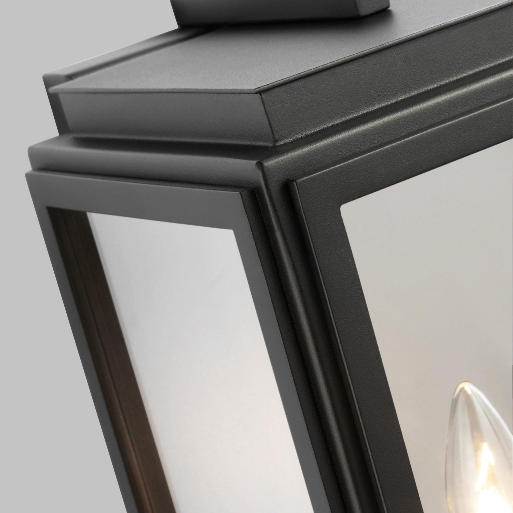 Edgar 19" LED Medium Wall Lantern, Textured Black Finish - Bees Lighting