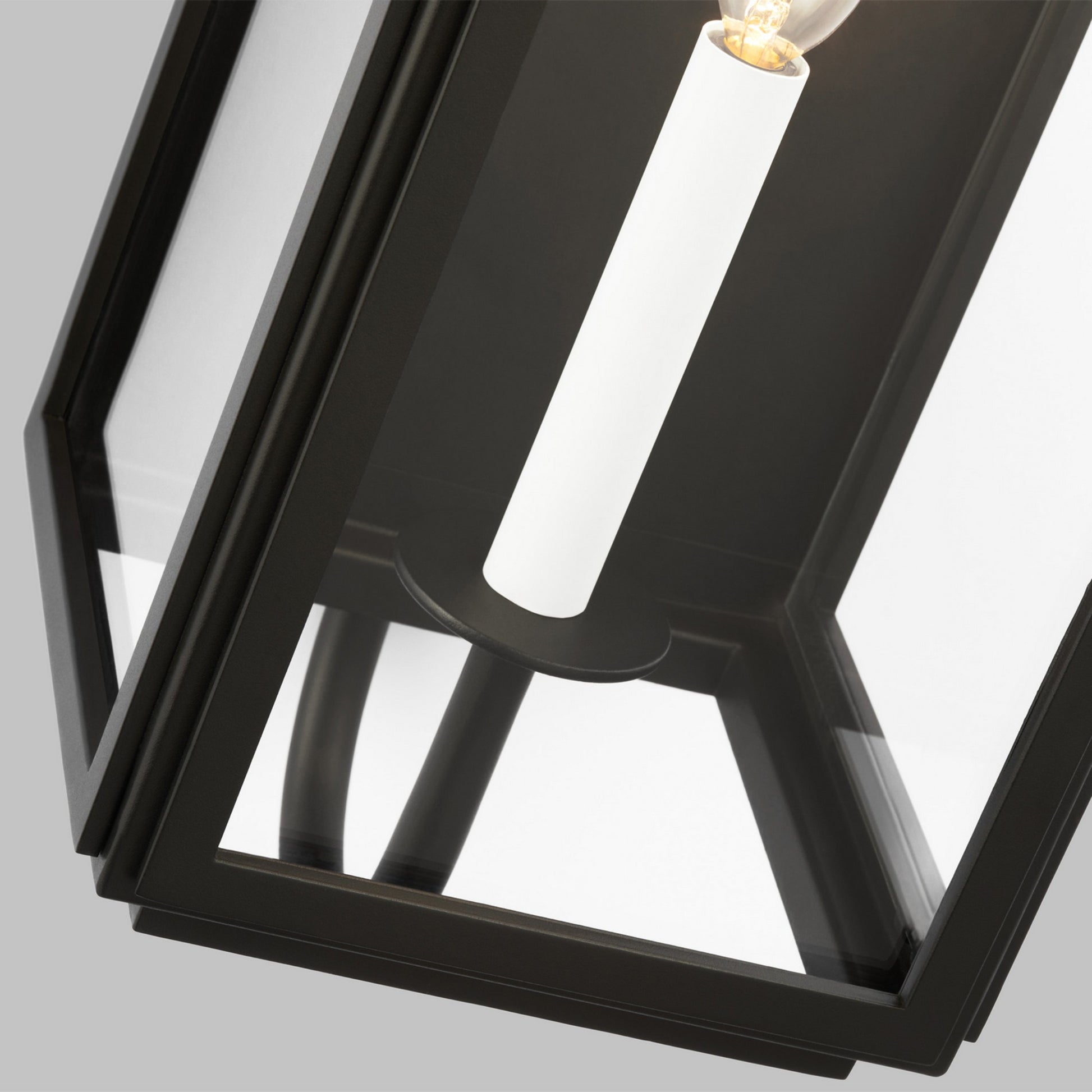 Edgar 19" LED Medium Wall Lantern, Textured Black Finish - Bees Lighting
