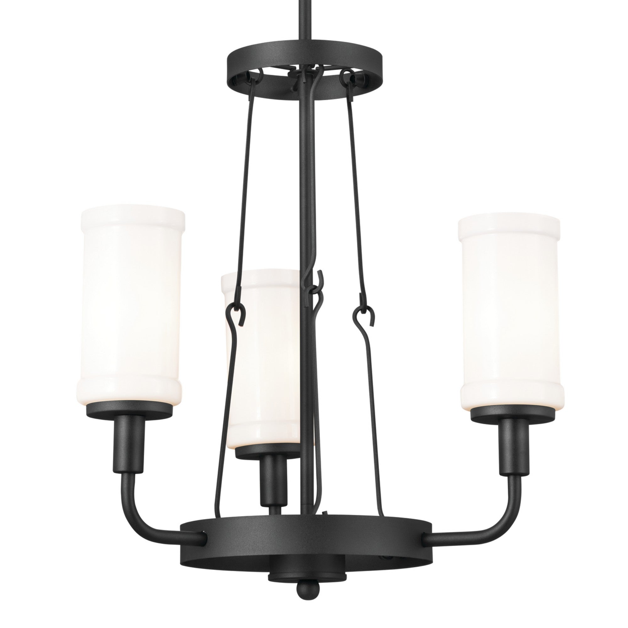 Vetivene 20" 3-Light Mini Chandelier, Textured Black Finish - Bees Lighting