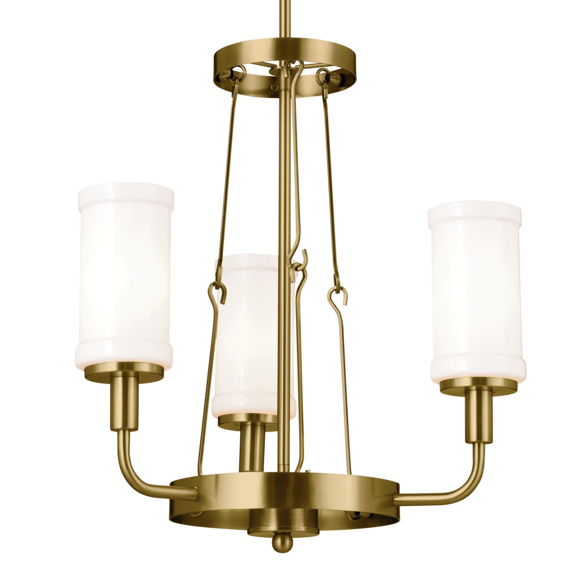 Vetivene 20" 3-Light Mini Chandelier, Natural Brass Finish - Bees Lighting
