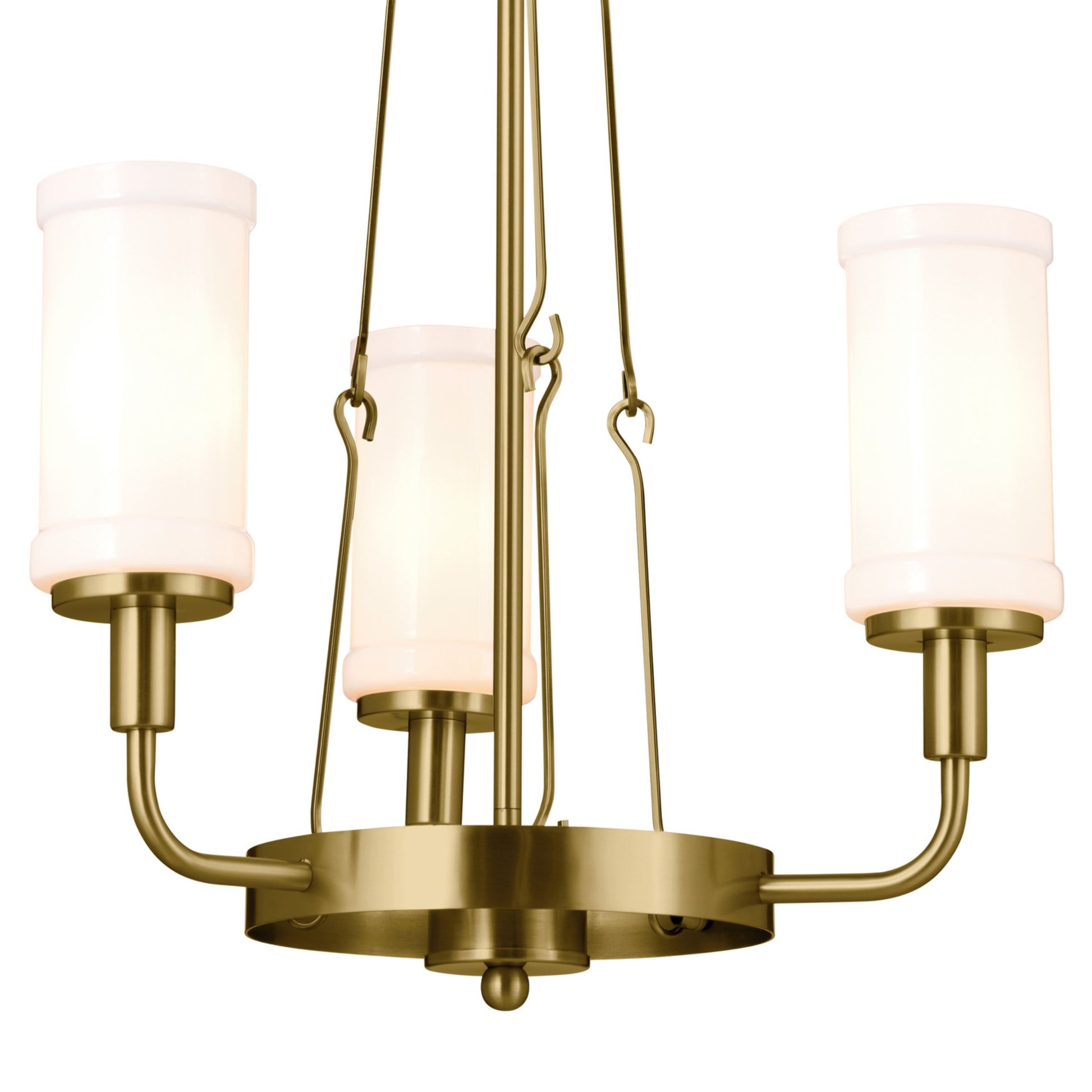 Vetivene 20" 3-Light Mini Chandelier, Natural Brass Finish - Bees Lighting